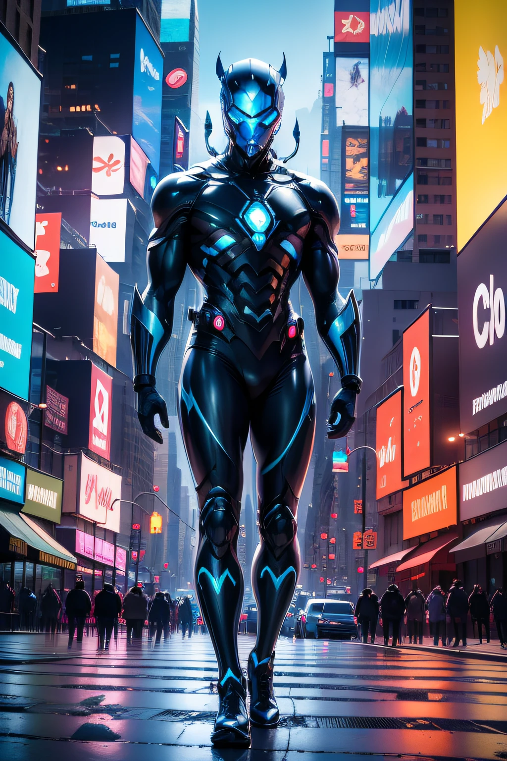 cidade de Nova York, avenida time square, Xolo Maridueña blue beetle