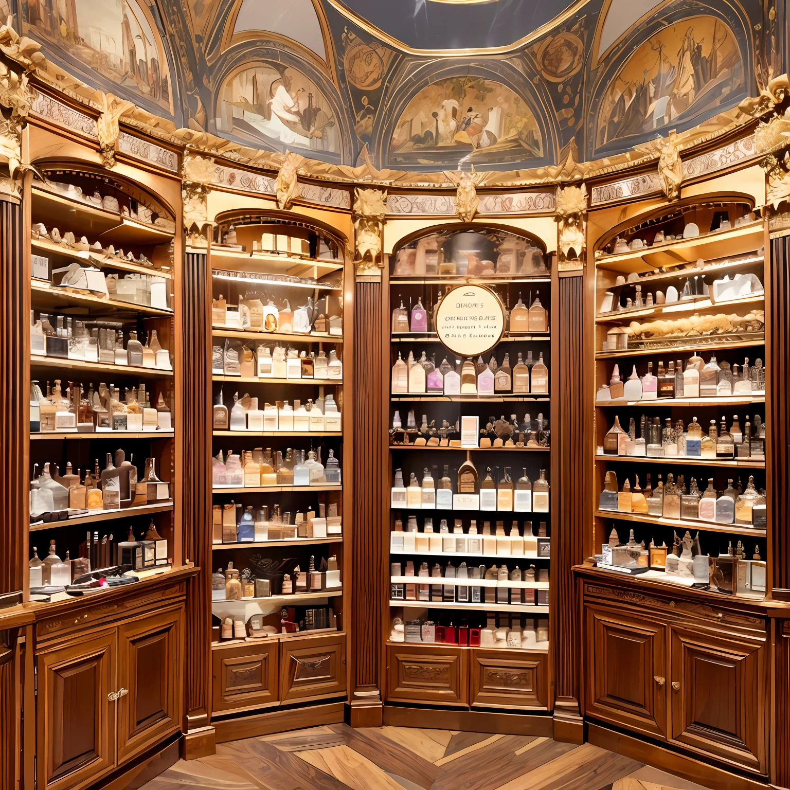Victorian perfumer: Wild and fantastic place, An elegant and elegant perfume shop, Convoluted, Step-by-step, Exquisite, In the style of Emile Galle,