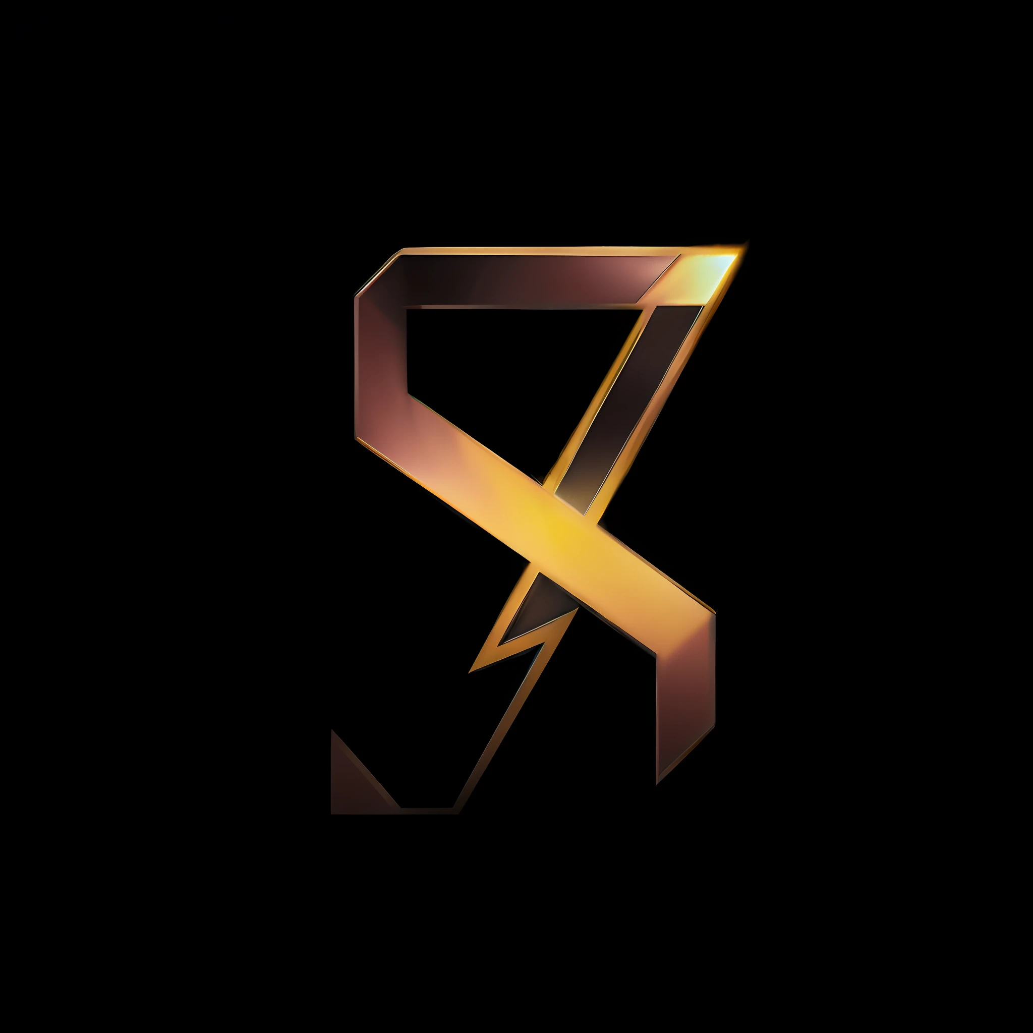 um close up de uma letra dourada r em um fundo preto, symmetrical logo, shining nordic runes, single logo, Estilo de Raymond Swanland, lightning symbol, Logotipo 3D, logotipo sem texto, Sarenrae, Runic, magic rune, scott radke, letra s, Directed by: Tom Scott RSA, number r, Directed by: Jesper Knudsen