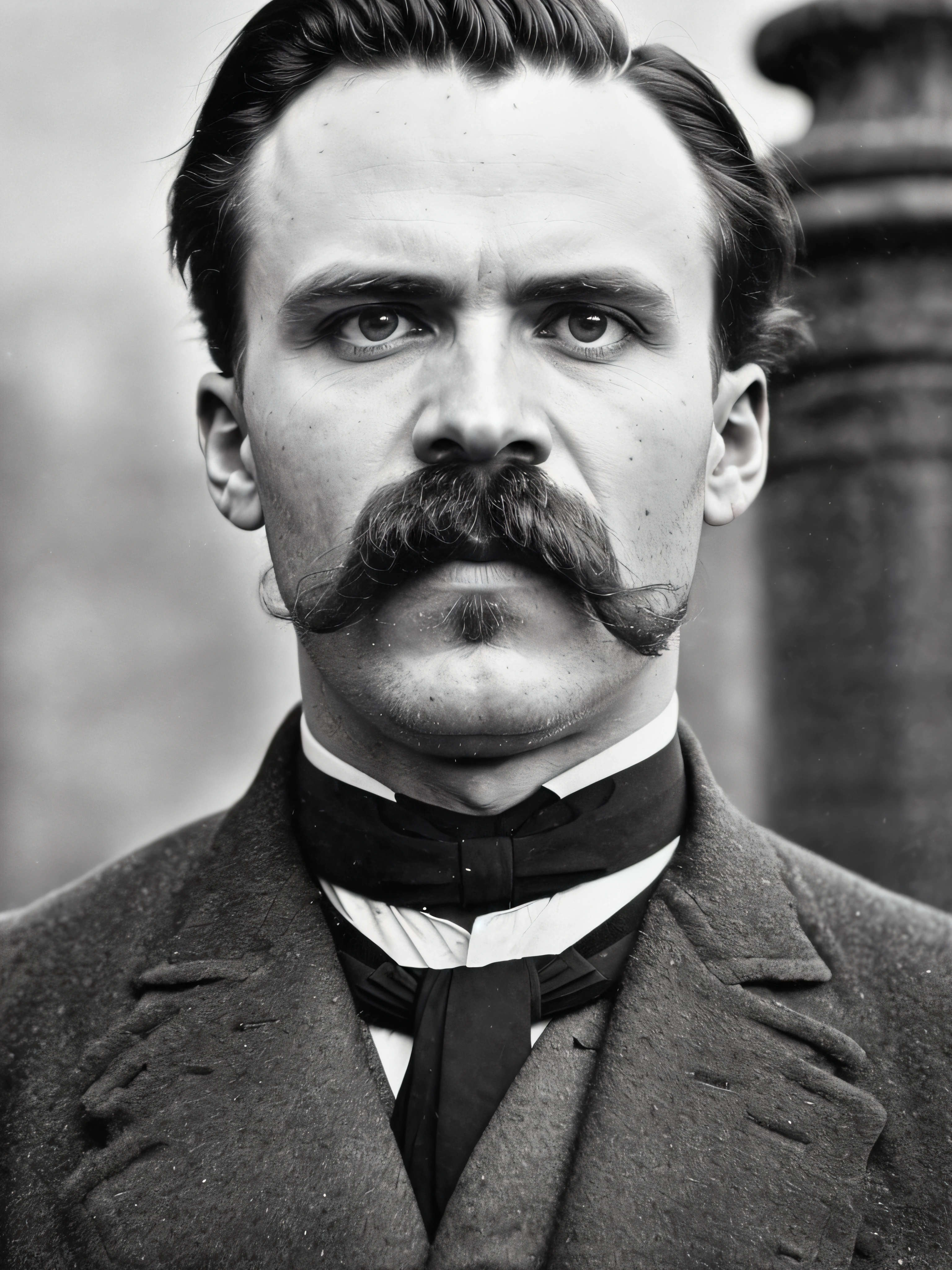 friedrichnietzsche, thick moustache, forehead, coat, white shirt, (standing by the fountain:1.1), (intricate details:0.9), (hdr, hyperdetailed:1.2), (natural skin texture, hyperrealism, soft light, sharp), (intricate details:0.9), (hdr, hyperdetailed:1.2), (natural skin texture, hyperrealism, soft light, sharp)
