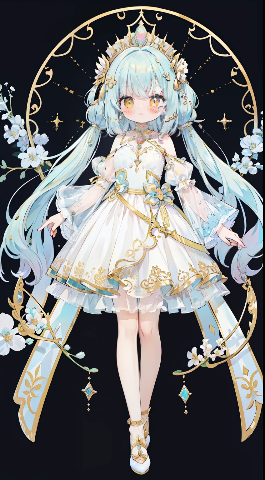 A picture of a girl in a white dress and a crown - SeaArt AI