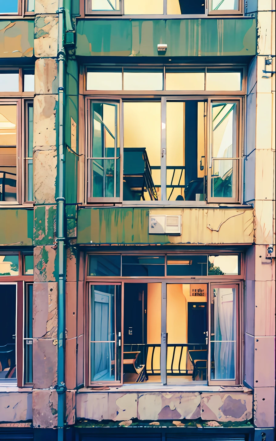 Empty windows in school Illustrator