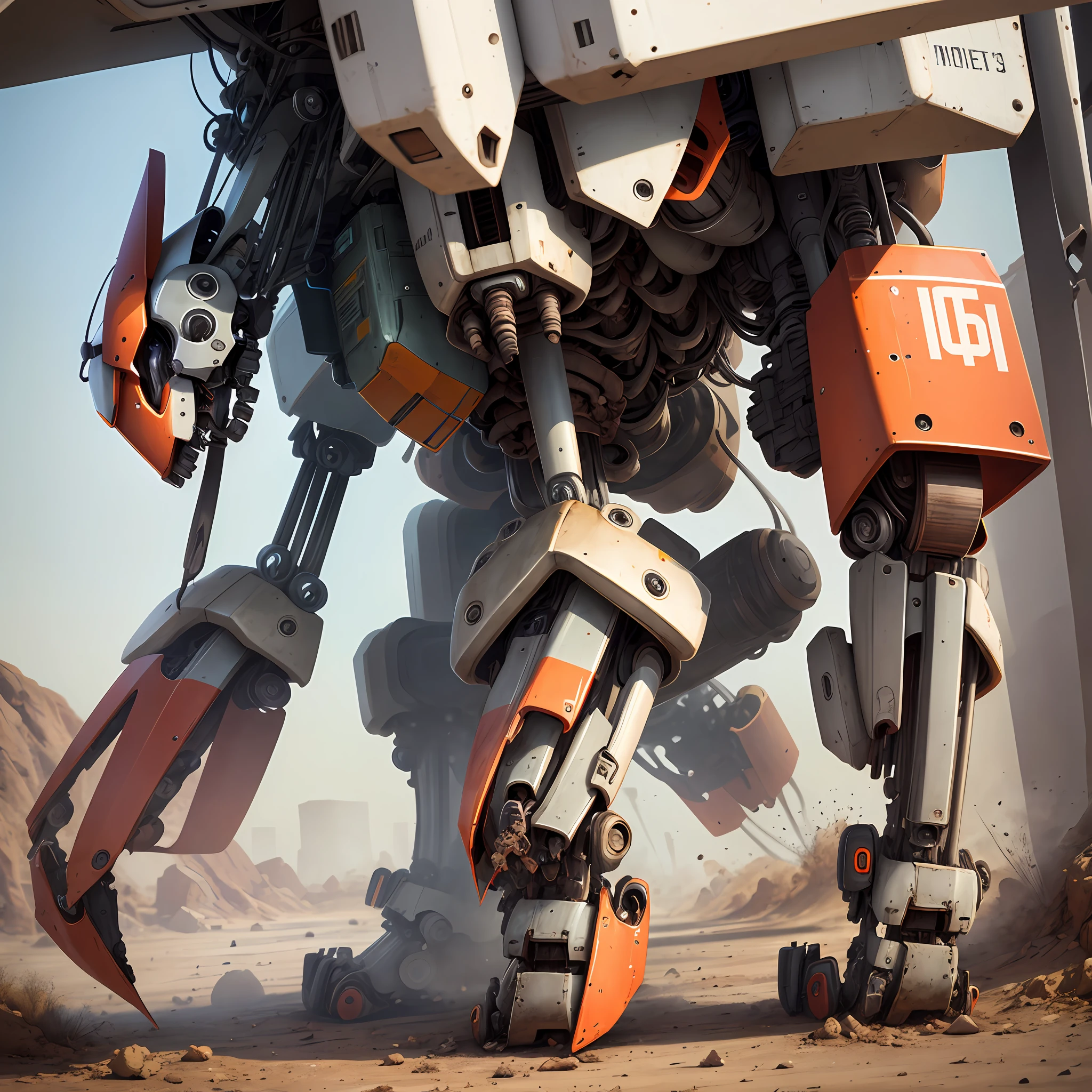 Battle mech with quad legs