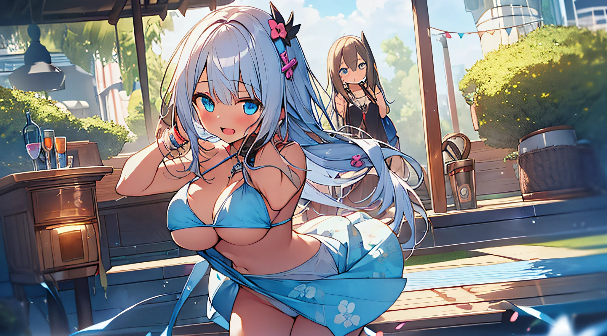 masterpiece,(high quality depth map:1.1), best quality, ultra-detailed,unity 8k wallpaper,crisp,(:1.2),(beautiful eyes), ((kawaii)), cute, (lovely),,,phonograph,, (ultra-detailliert), (The best illustrations), (Best Shadows),Perfect litthing,vivd color,,anime moe art style,animated style illustration, (beautiful eyes), ((cute)), cute, (lovely),, , ,,, (loli), (highly detailed beautiful face and eyes:1.2), shiny skin, ,ultra high res, absurdres,, official art,,
1girl, hypnosis, mind control, breasts, long hair, hetero, sex, bangs, blush, , , 1boy, open mouth, vaginal, nipples, swimsuit, bikini, penis, standing,, large breasts,, , thighs, standing sex, Floral Bikini, jewelry, cum in pussy, pussy, bracelet, cum, sweat, nude, breasts out, sidelocks, ass, , bikini pull, , bare shoulders, blue eyes, tail, heart, hair ornament, standing on one leg, , leg lift,profile,smile,sitting,open legs