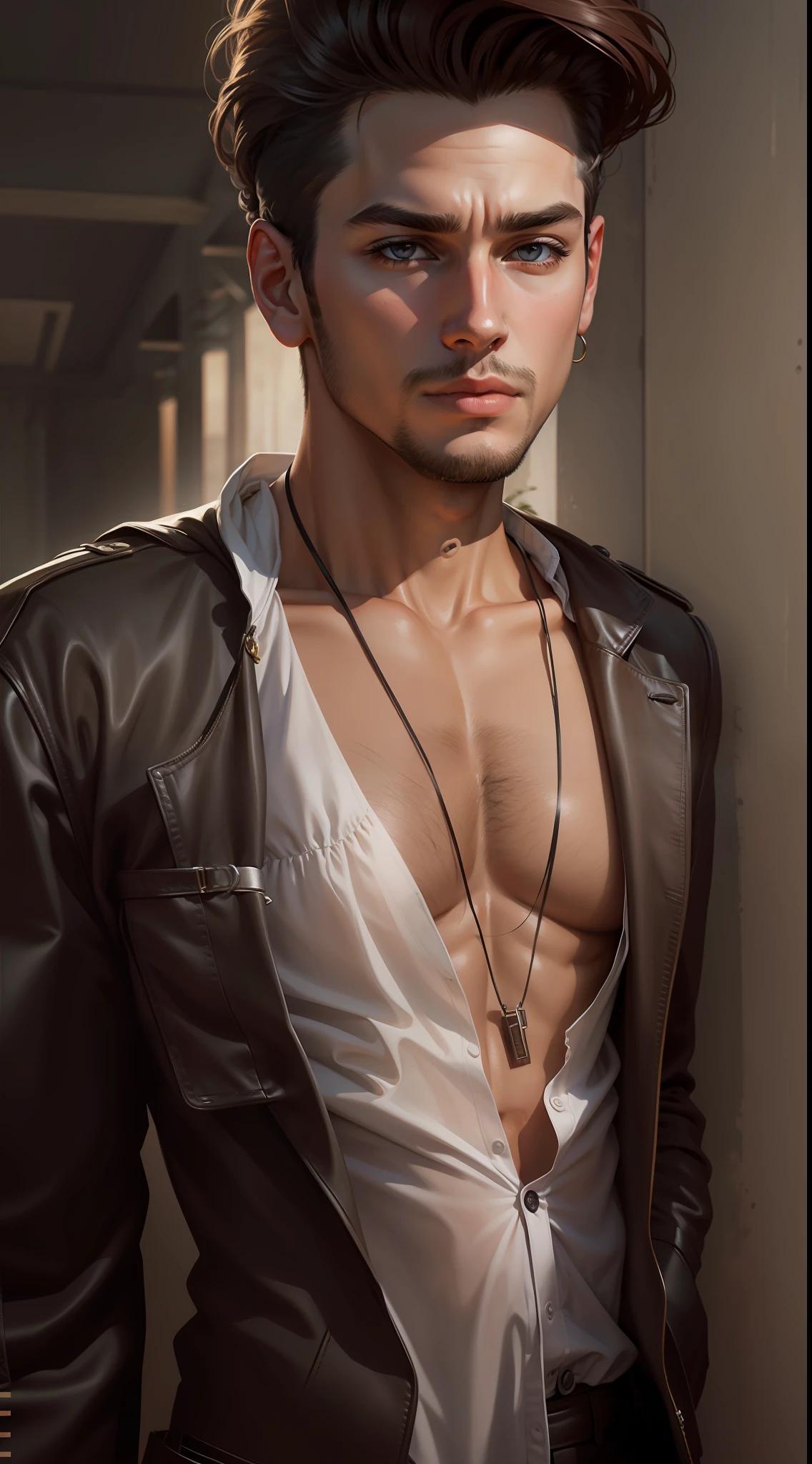 Poster design, change background, realistic face, fashion model, male