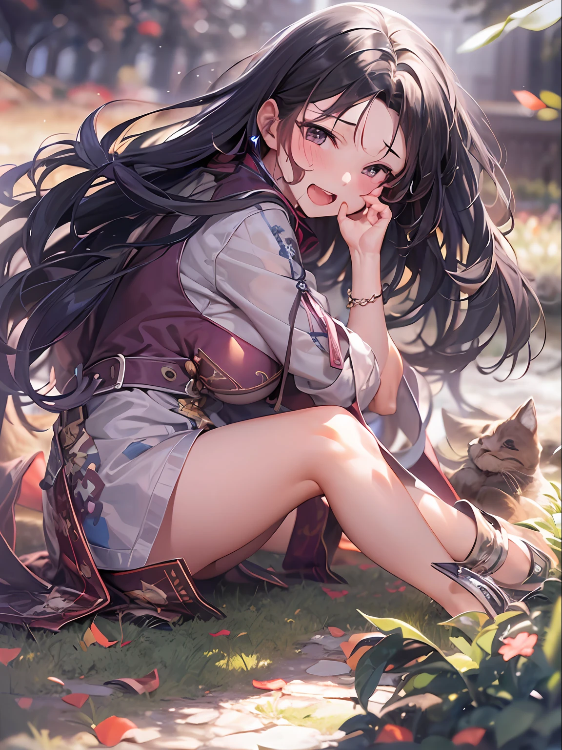top-quality、masterpiece、超A high resolution、(Photorealsitic:1.4)、One girl yawning in the park、Panting face、A dark-haired、Functional、Bewitching、Dramatic Lighting、full body Esbian、maikurobikini、huge-breasted、Getting from behind、a park、Pubic hair shows through、all-fours、blushed face、Functional、Nasty