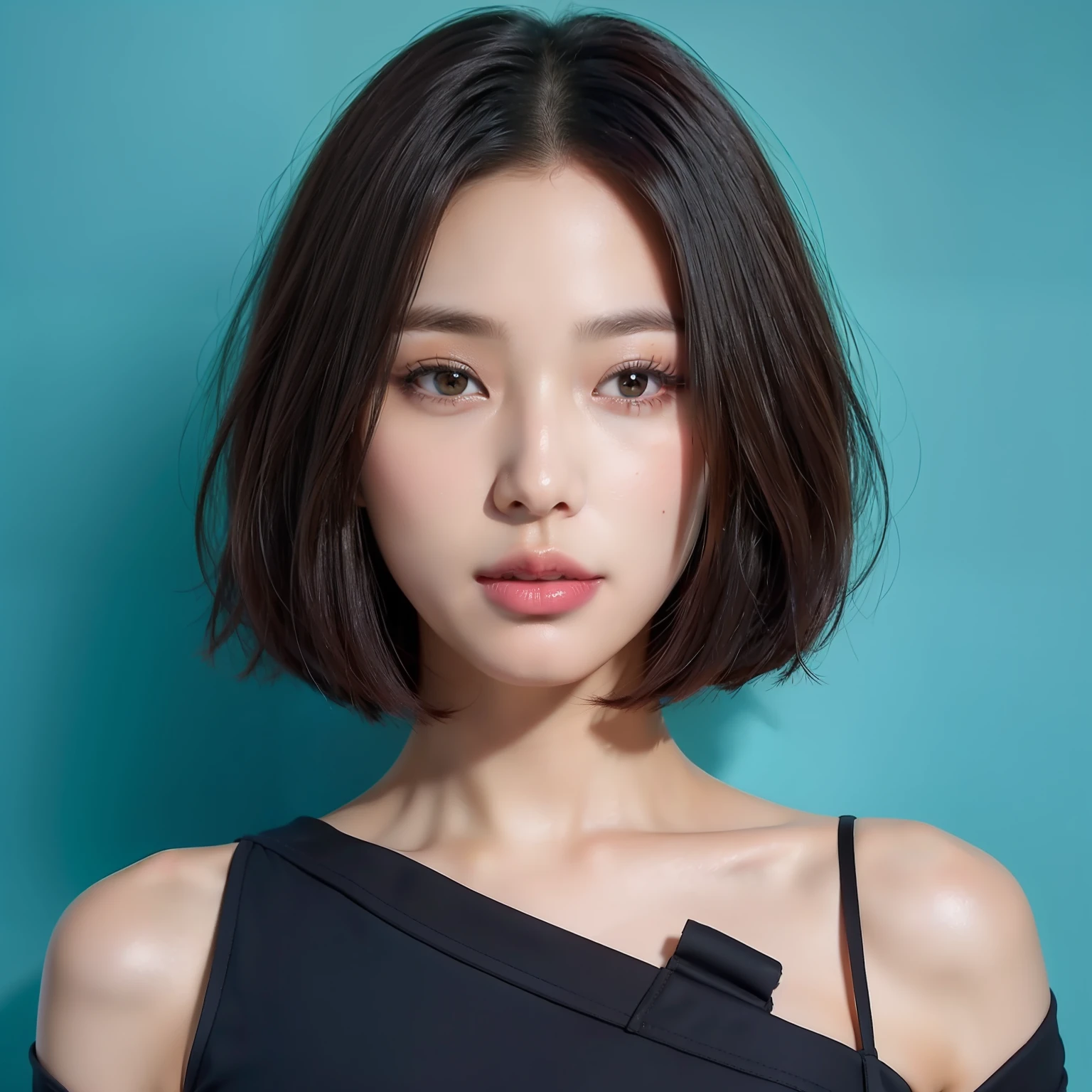 (Korean Beauty:1.2, bob cuts:1.1, Onepiece, Fashionable)