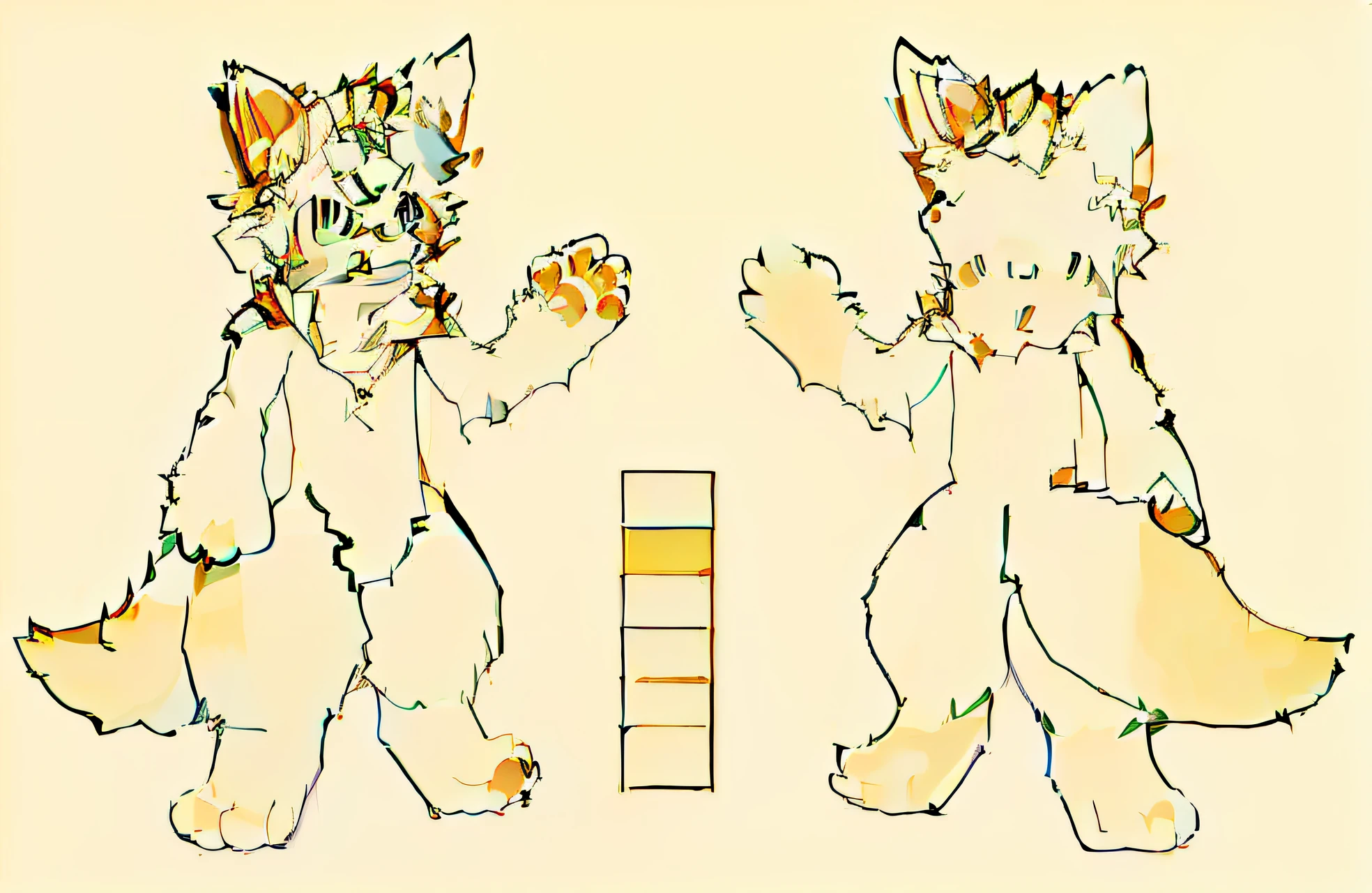 (Best Picture Quality),(tmasterpiece),(ultra - detailed),(arctic fox:1.5),(Light orange fur:1.3),(Fluffy tail:1.2),(Light blue eyes),(Cute paws),(Blue ears),(The expression was serious),tack sharp focus,(The furry feeling of animal ears)。