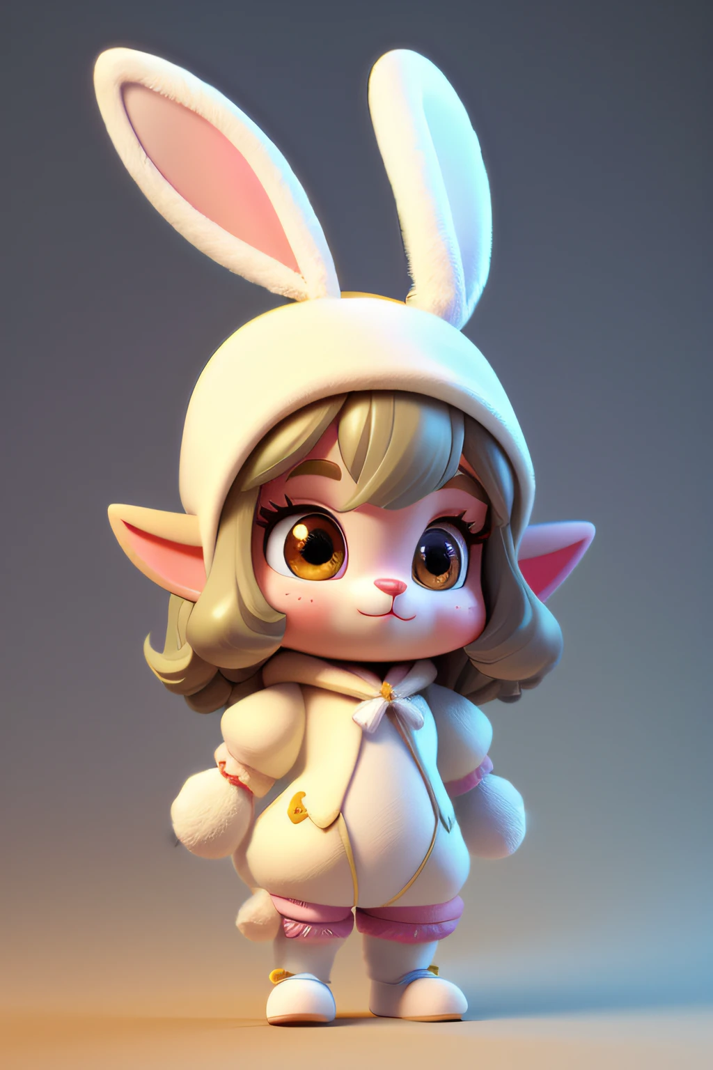 cute big breasts，dream magical，ultra-realistic realism，super adorable，Trends on ArtStation，hairy pubic，3D，Masterpiece,Best quality,Rabbit hands，Rabbit feet