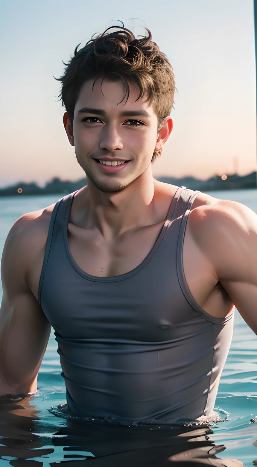 tanned, Chris Redfield, mischievous smile,