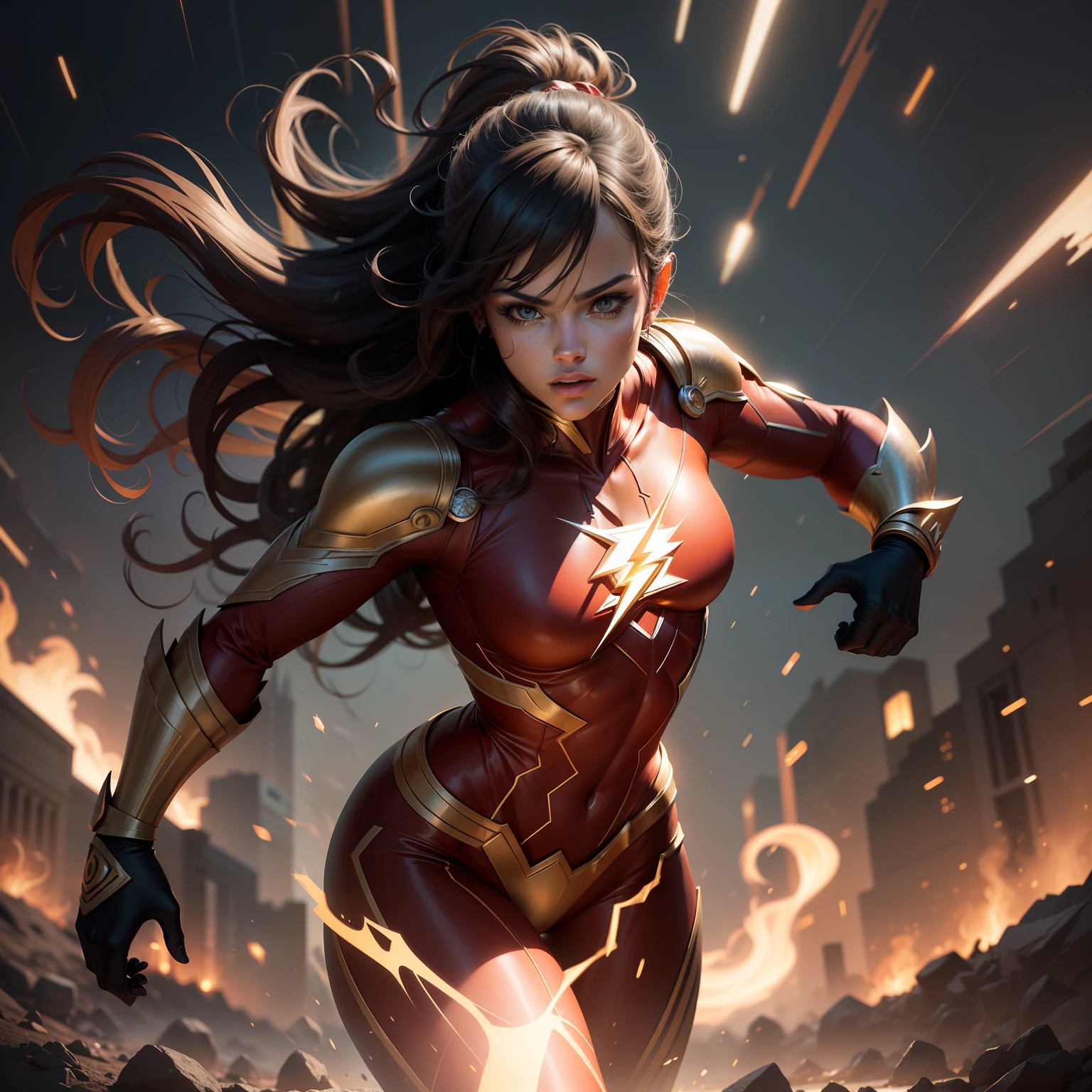 Imagine high-resolution digital art depicting the iconic character [FLASH] da [DC Quadrinhos]. In this unique representation, [FLASH] ganha vida com detalhes impressionantes e cores vibrantes, capturing the essence of his character and extraordinary powers.

The fluid lines and precise strokes give shape to the dynamic figure of [FLASH], highlighting its distinctive features, Characteristic facial expressions and costumes. The meticulous details create a sense of realism and authenticity, while the graphic elements give a modern and artistic touch to the composition.

The color palette is carefully selected to faithfully represent the specific colors and nuances of [FLASH]. Each shade is masterfully applied to create subtle shadows, Unique lighting effects and textures that highlight the personality and powers of [FLASH],

The background scene is carefully crafted to complement the central figure of [FLASH], offering a visually impactful context that underscores its importance and role in the comic book universe.

This digital artwork is a celebration of the grandeur and complexity of [FLASH], capturing its essence in a unique image and (Original)which is sure to delight fans of [DC Quadrinhos] e entusiastas de arte em todo o mundo."32k