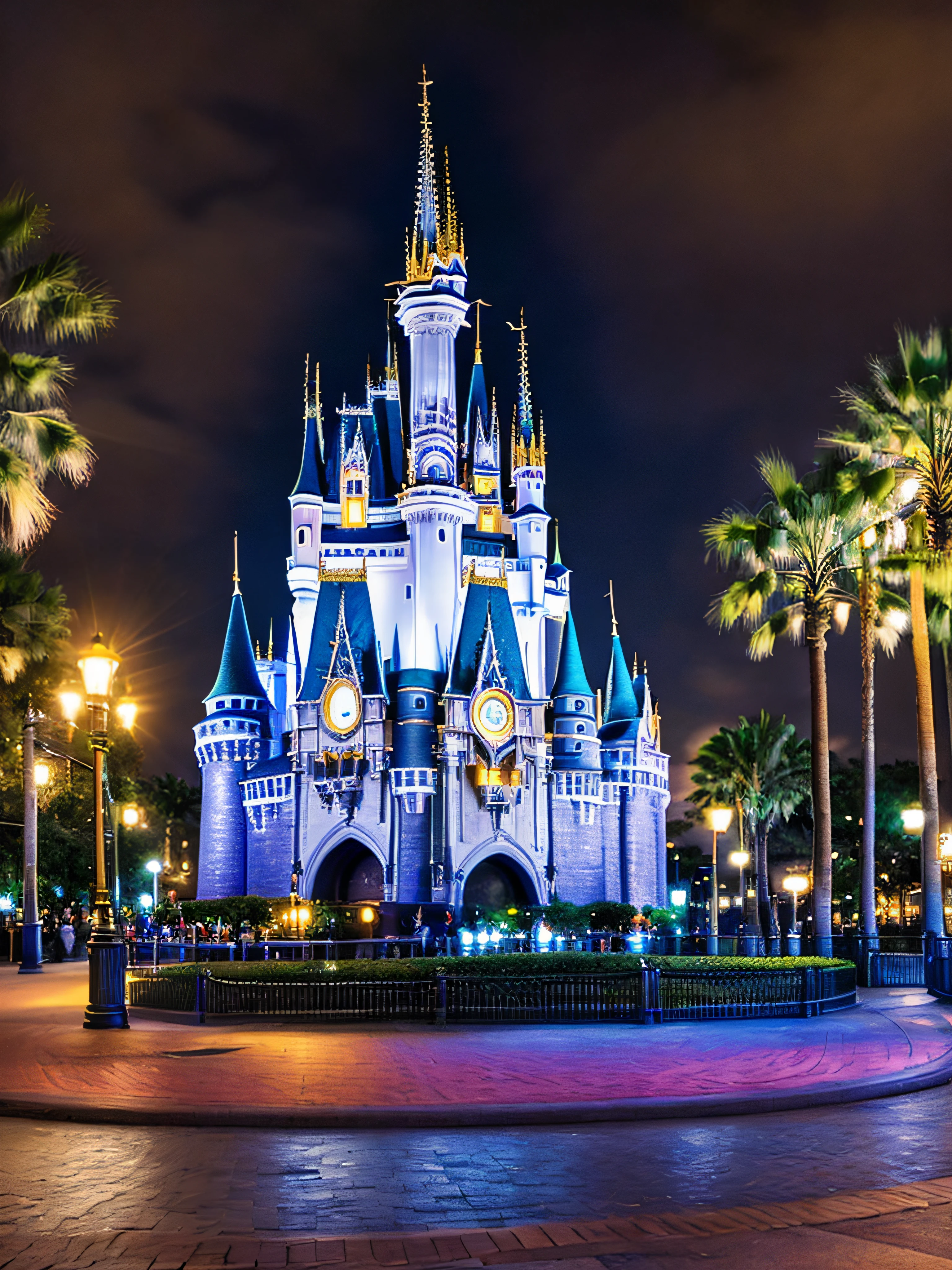 fotografia premiada do Parque Disney (in the nighttime) Orlando, Estados Unidos. castelo da Disney, ENTRADA, Photograph of Disney Castle at night, (cores vibrantes), (detalhes intrincados:0.9), cinematic portrayal, (HDR, hiperdetalhado:1.2), ( hiper-realismo, luz quente), (detalhes intrincados:0.9), (HDR, hiperdetalhado:1.2), (hiper-realismo, luz quente) lighting dramatic, fotografia noturna