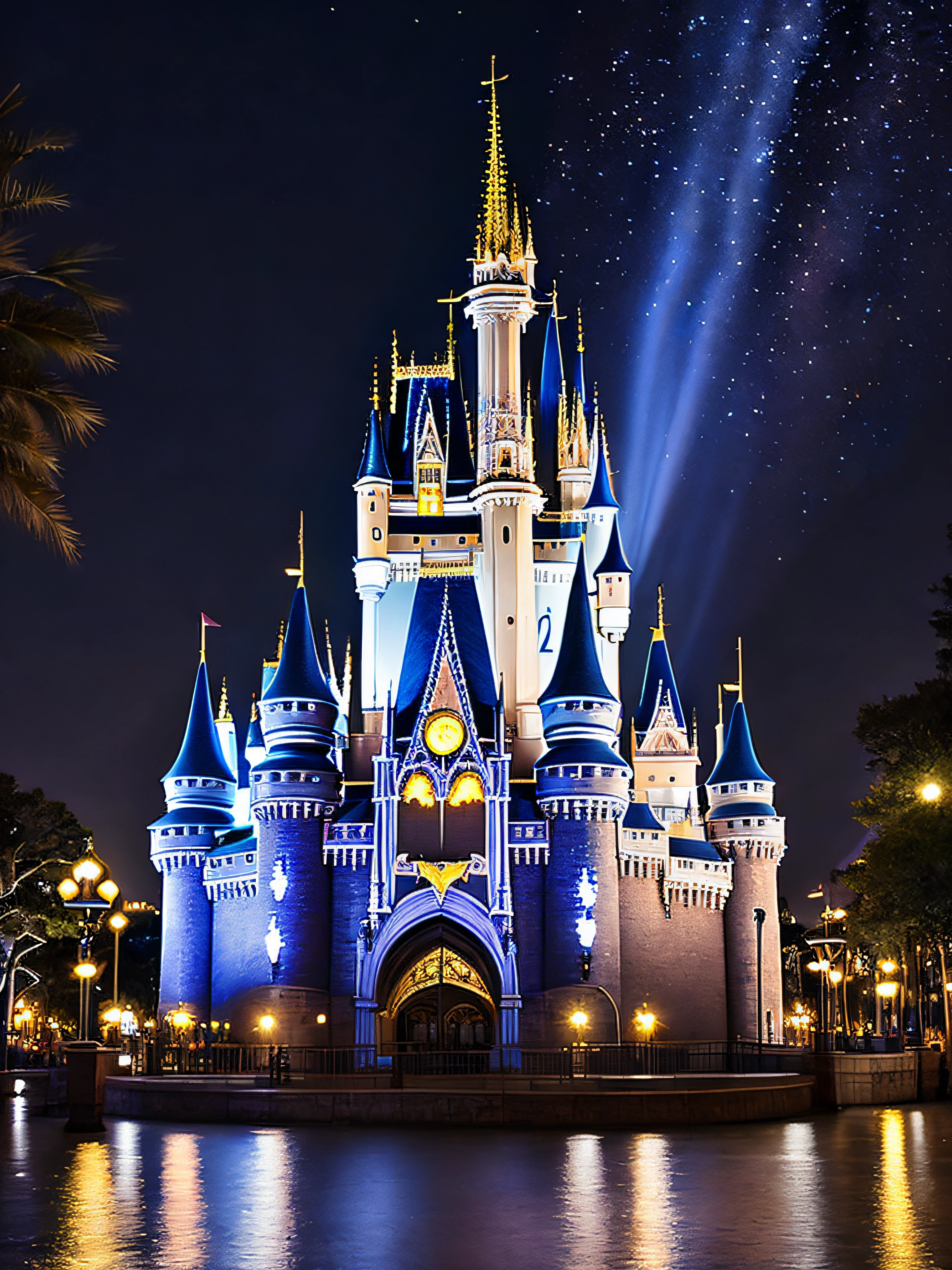 fotografia premiada do Parque Disney (in the nighttime) Orlando, Estados Unidos. castelo da Disney, ENTRADA, Photograph of Disney Castle at night, (cores vibrantes), (detalhes intrincados:0.9), cinematic portrayal, (HDR, hiperdetalhado:1.2), ( hiper-realismo, luz quente), (detalhes intrincados:0.9), (HDR, hiperdetalhado:1.2), (hiper-realismo, luz quente) lighting dramatic, fotografia noturna