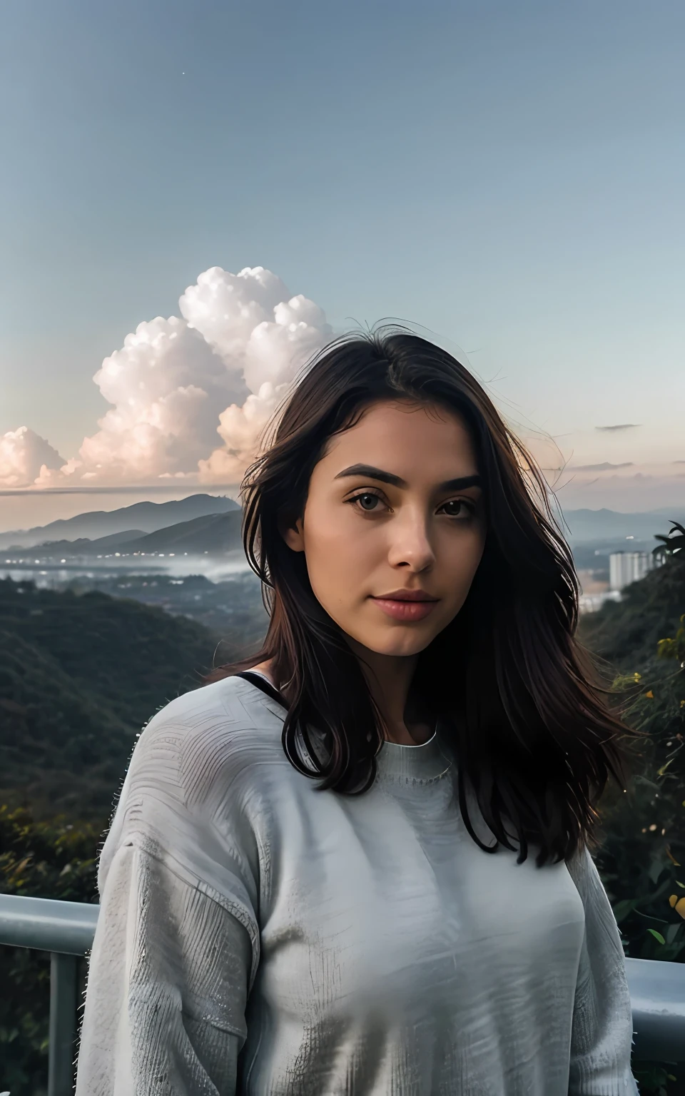 fotorrealista, best quality, hiper detalhado, Beautiful woman, foto selfie, parte superior do corpo, sozinho, wearing pullover, ao ar livre, (Noite), Montanhas, natureza da vida real, Estrelas, lua, (alegre, Feliz), Saco de Dormir, Luvas, sweater, gorro, Lanterna, Floresta, Rochas, Rio, Madeira, smoke billowing, mistborn, clear sky, analogue style, Olhando para o Viewer, textura da pele, filmic grain, fechar para cima, ultra high-resolution, Melhor sombra, .RAW, LUT do instagram