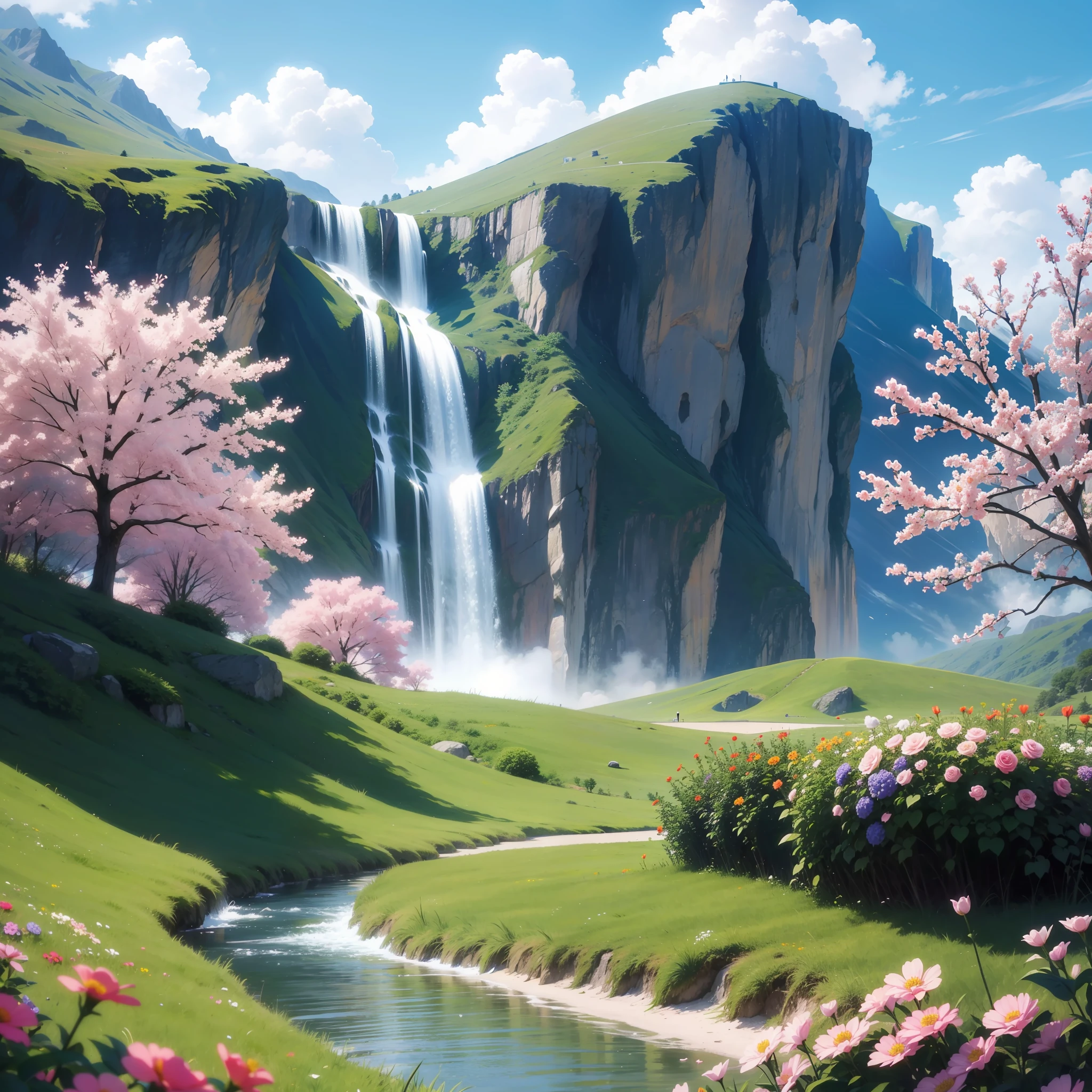 Wallpaper of a place with flowers