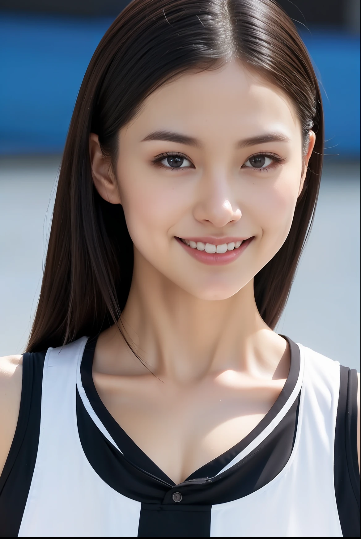 (((full bodyesbian)))、japanese beauty girl、(((track and field uniform)))、((Glossy shoulder-length black hair))、Posing、hairarmpits、Wet body、Sweaty body、Perfect style、beauty legs、kawaii、((Track & Field Athletes Women))、(((1人)))、((stadium))、Transcendent cute、A slight smil、Beautiful breasts、full bodyesbian、athletic field、((Outstanding style))、((Healthy body))、 Photorealsitic、Beautiful detailed eyes、Hyper-Realism、highcontrast、Ultra HD、realistic skin textures、Top image quality、top-quality、超A high resolution、Fine details、Very meticulously