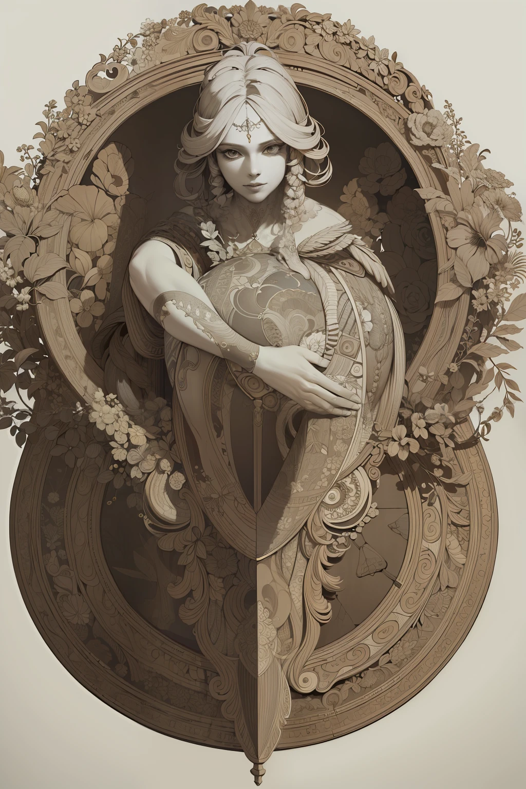 (Masterpiece, Best Quality, Highres:1.4), Detailed, Intricate Details, 4K,
color splashes, line art, art, fibonacci,