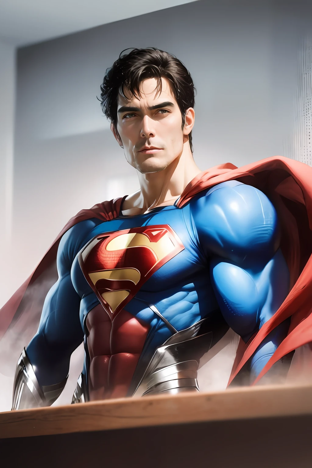 Pastel painting、superman、Middle age、