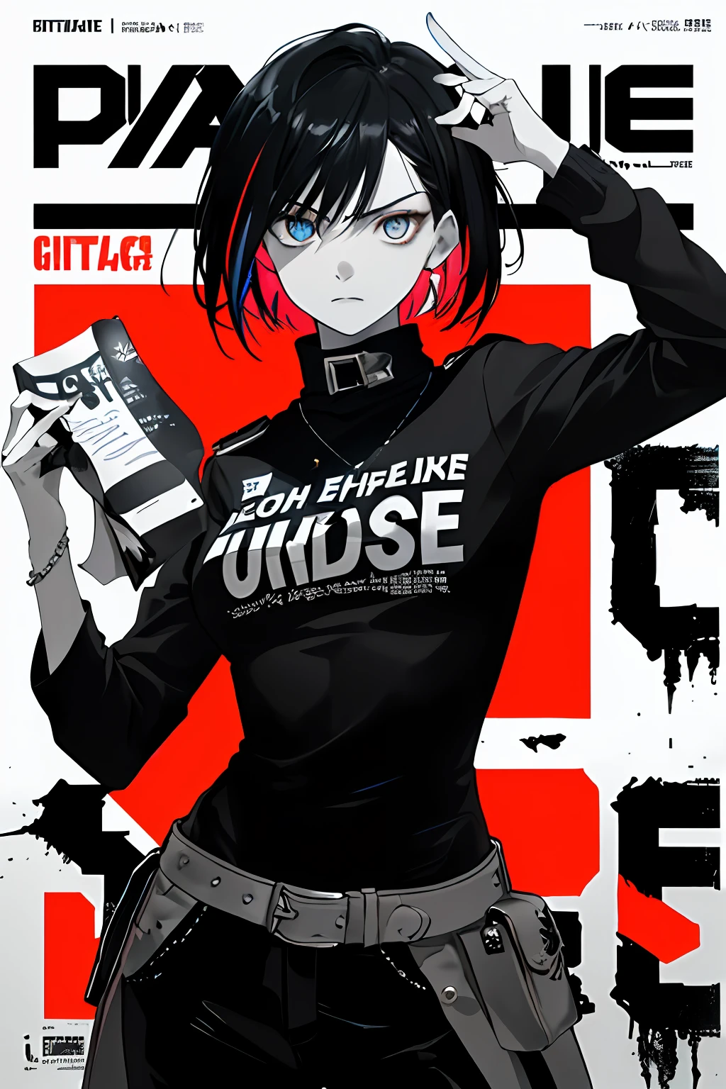 ((((dramatic))), (((gritty))), (((intense))) film poster featuring a young woman as the central character. She stands confidently in the center of the poster, wearing a stylish and edgy outfit, with a determined expression on her face. The background is dark and gritty, with a sense of danger and intensity. The text is bold and attention-grabbing, with a catchy tagline that adds to the overall feeling of drama and excitement. The color palette is mainly dark with splashes of vibrant colors, giving the poster a dynamic and visually striking appearance,tachi-e
(magazine:1.3), (cover-style:1.3), fashionable, woman, vibrant, outfit, posing, front, colorful, dynamic, background, elements, confident, expression, holding, statement, accessory, majestic, coiled, around, touch, scene, text, cover, bold, attention-grabbing, title, stylish, font, catchy, headline, larger, striking, modern, trendy, focus, fashion,