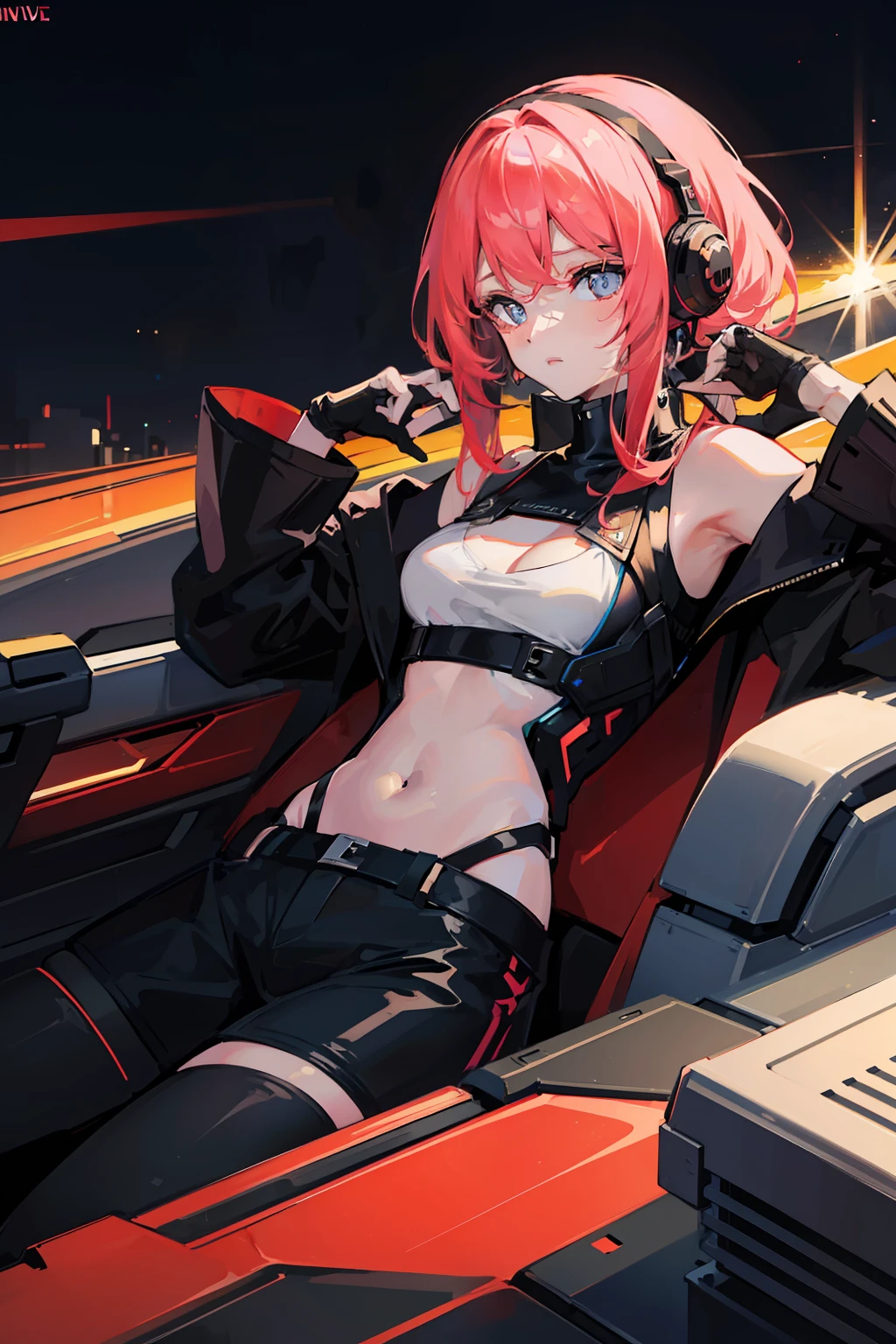 (nvinkpunk: 1.2) (snthwve style: 0.8) Corvette, light wave, sunset, complex and elaborate design