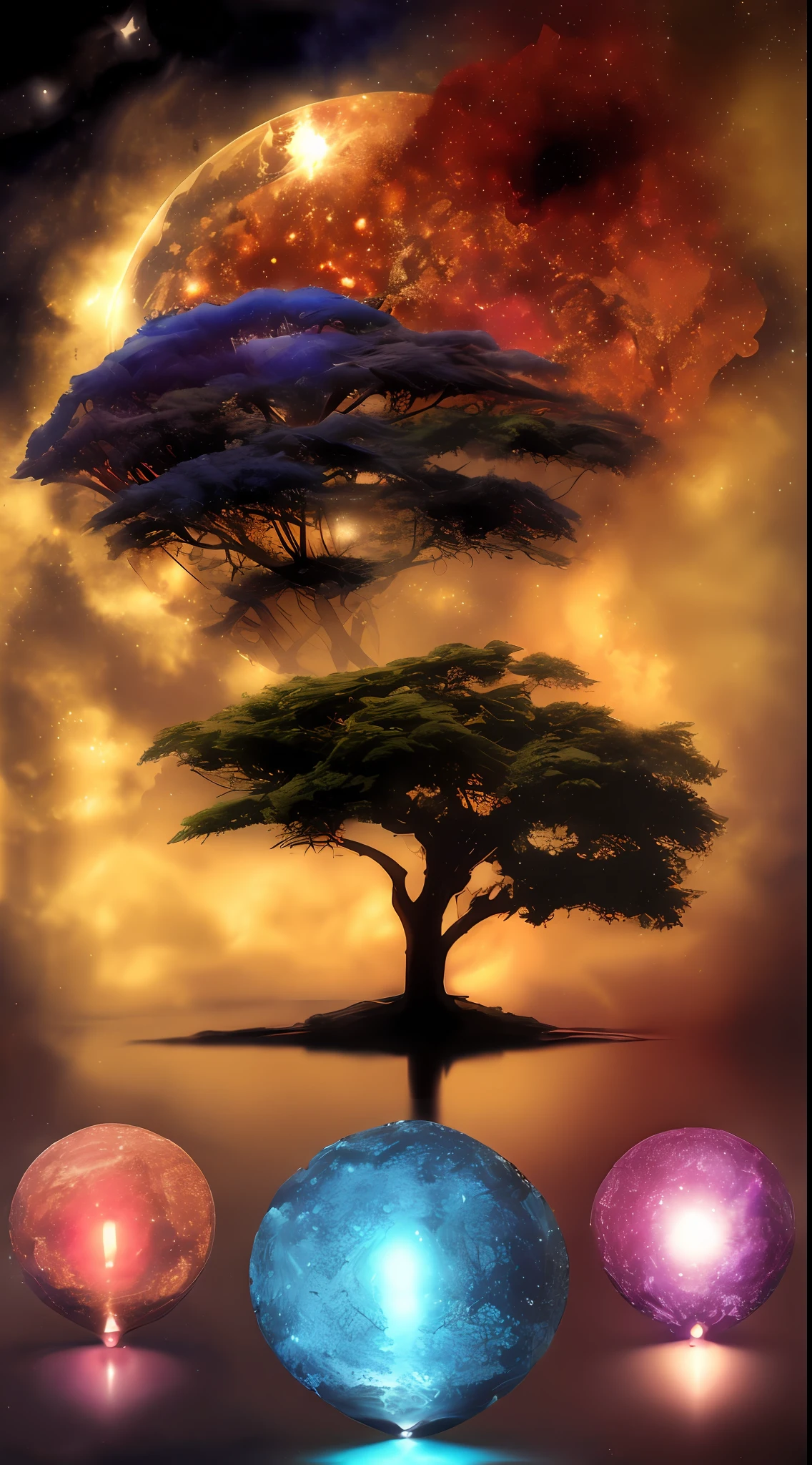 Incredible and spectacular scene, um "(alta qualidade)), (detalhado)), ((fantasia)), illustration, perspectiva (45 degree tilt angle), tema (estilo floresta africana encantada), elementos de cena ( africano, meninaana), qualidade de imagem (3D rendering effect), detalhes requintados, belas luzes castanhas "emergem de nuvens brilhantes, linhas de nebulosas fractais, cosmic entities, corpos celestes, universos, vibrant and vivid, girando, girando, impractical, alto contraste, co-metabolic, magica, misterioso, misterioso, surreal, saturado, colorido acastanhado