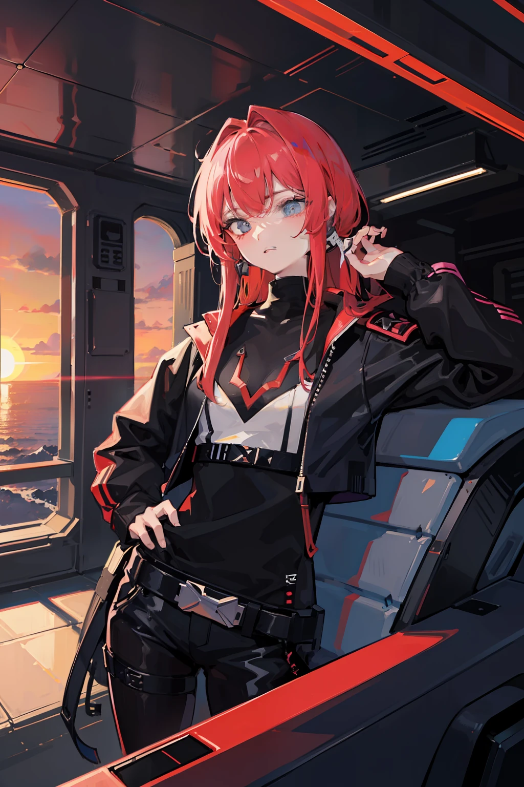 (nvinkpunk: 1.2) (snthwve style: 0.8) Corvette, light wave, sunset, complex and elaborate design