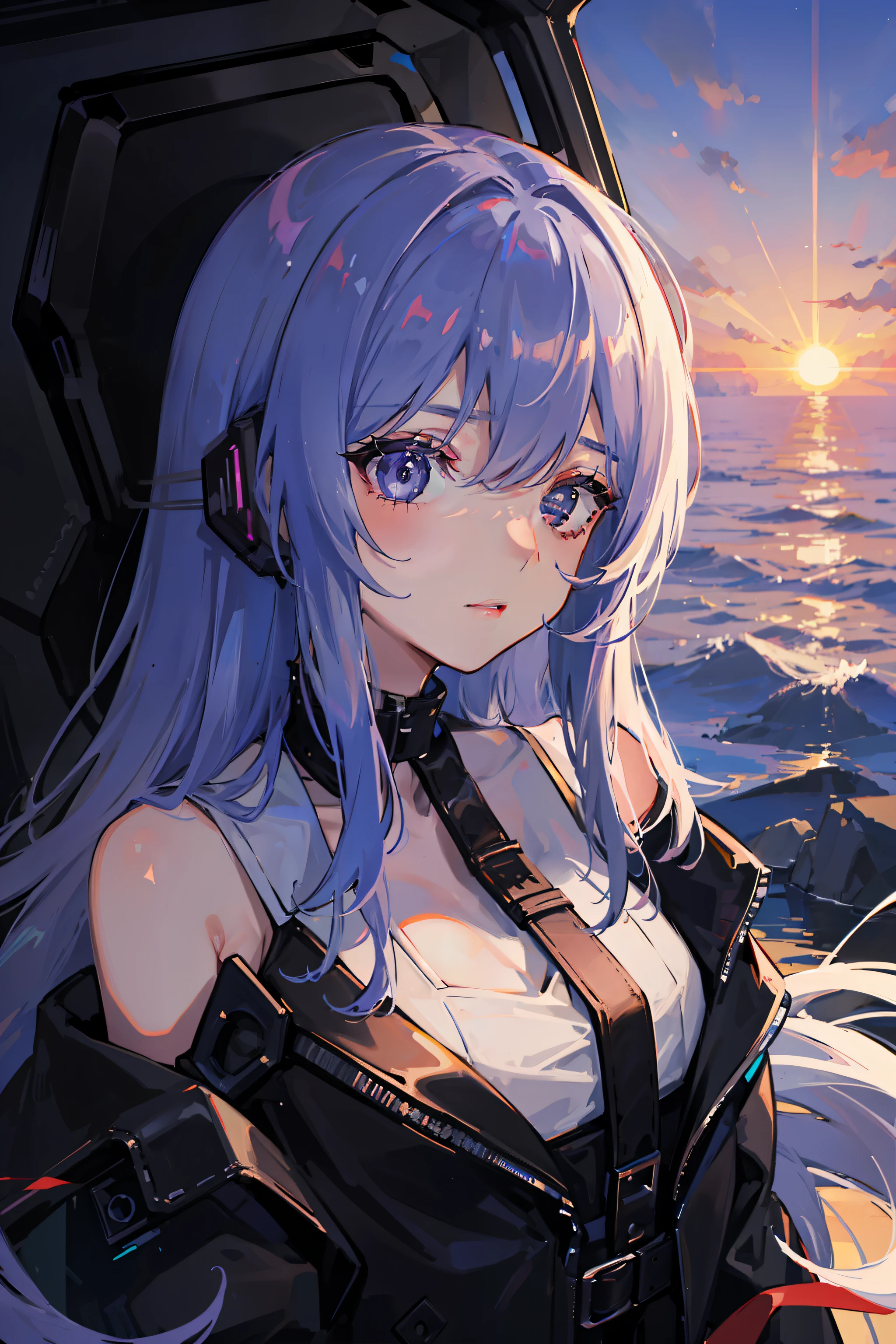 (nvinkpunk: 1.2) (snthwve style: 0.8) Corvette, light wave, sunset, complex and elaborate design