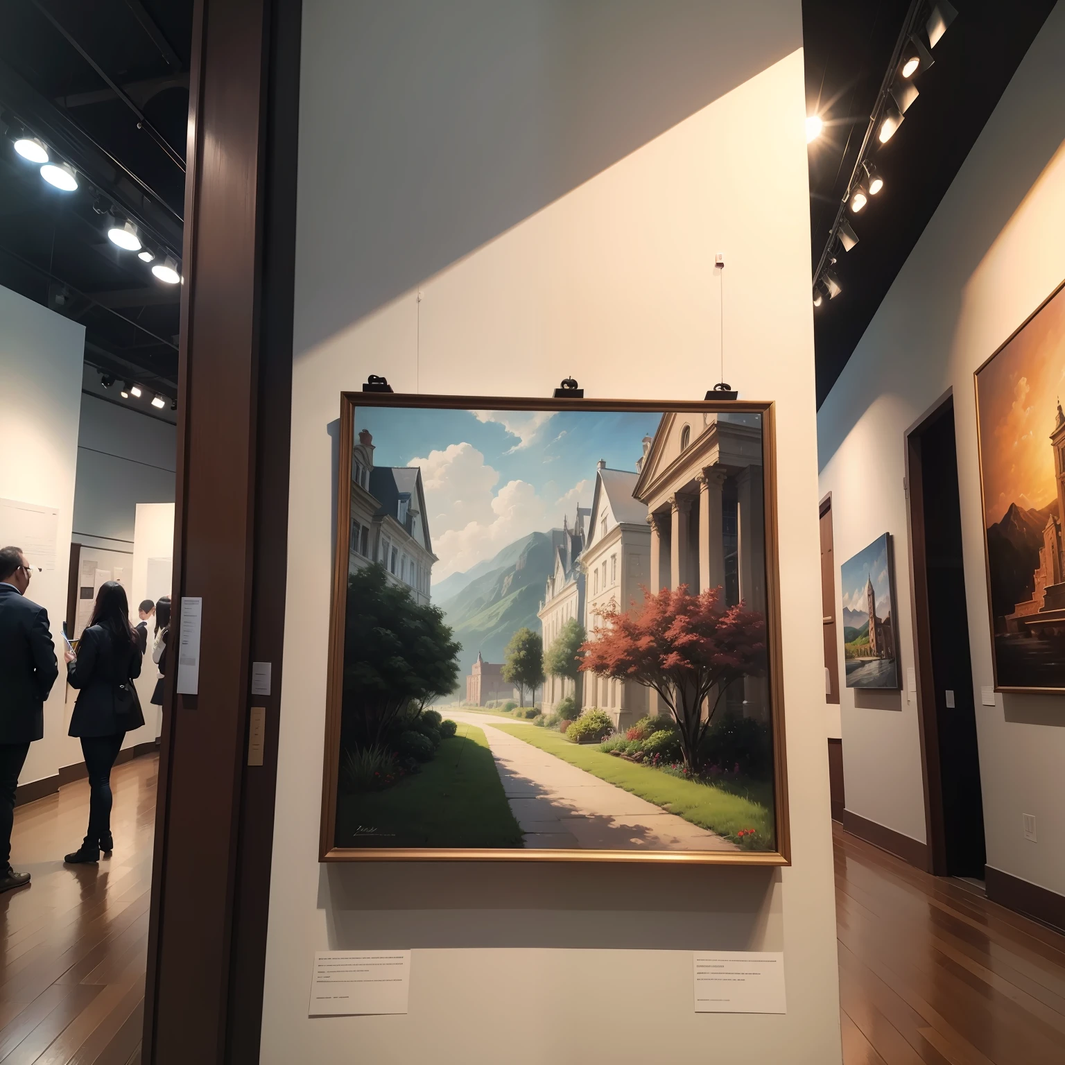 Oil painting in the exhibition hall