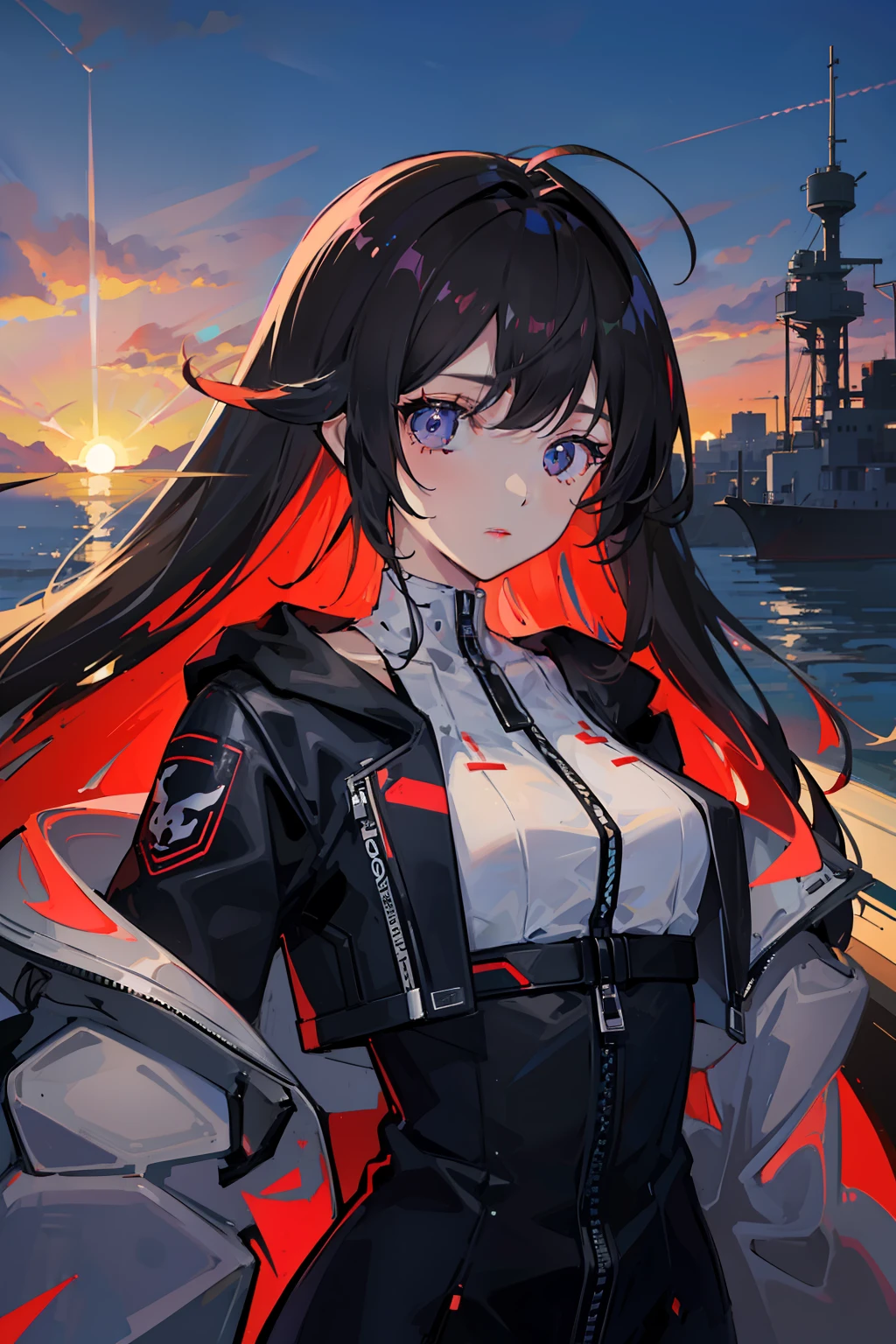 (nvinkpunk: 1.2) (snthwve style: 0.8) Corvette, light wave, sunset, complex and elaborate design