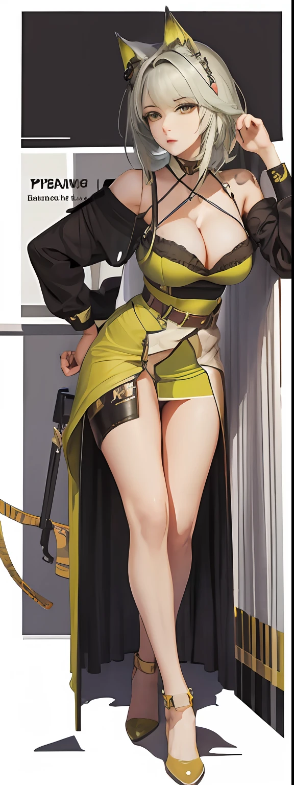 tmasterpiece, Best quality,Medium hair, Full body portrait, in a soldier uniform, Sexy, cleavage, breast to show,Large breasts,plumw,tit,nipple bump,shot on the body