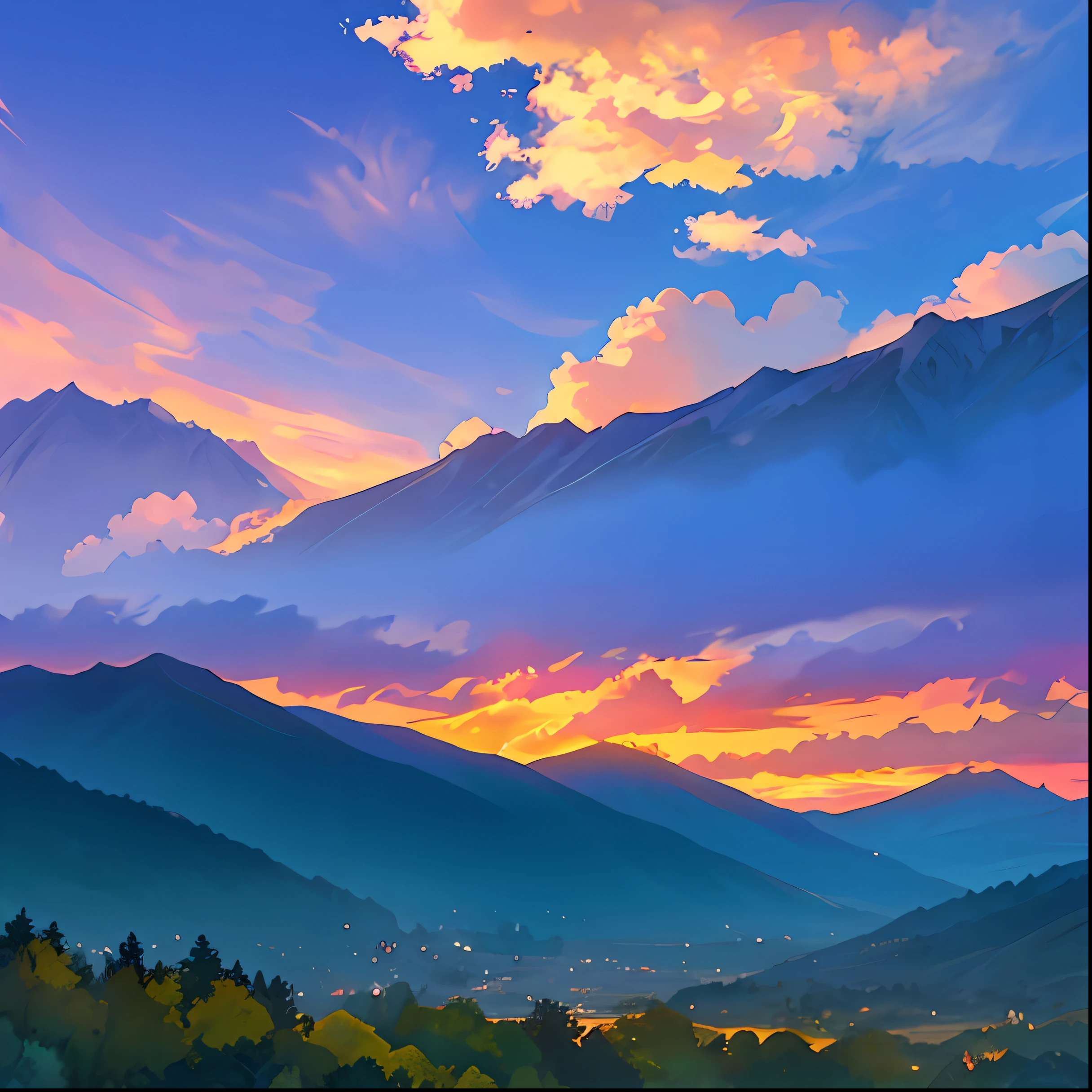 evening light,Clouds,Big Mountain