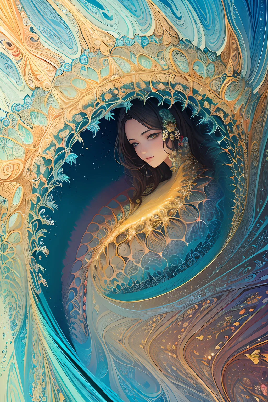 (masterpiece, top quality, best quality, official art, beautiful and aesthetic:1.2), (1girl), extreme detailed,(fractal art:1.3),colorful,highest detailed