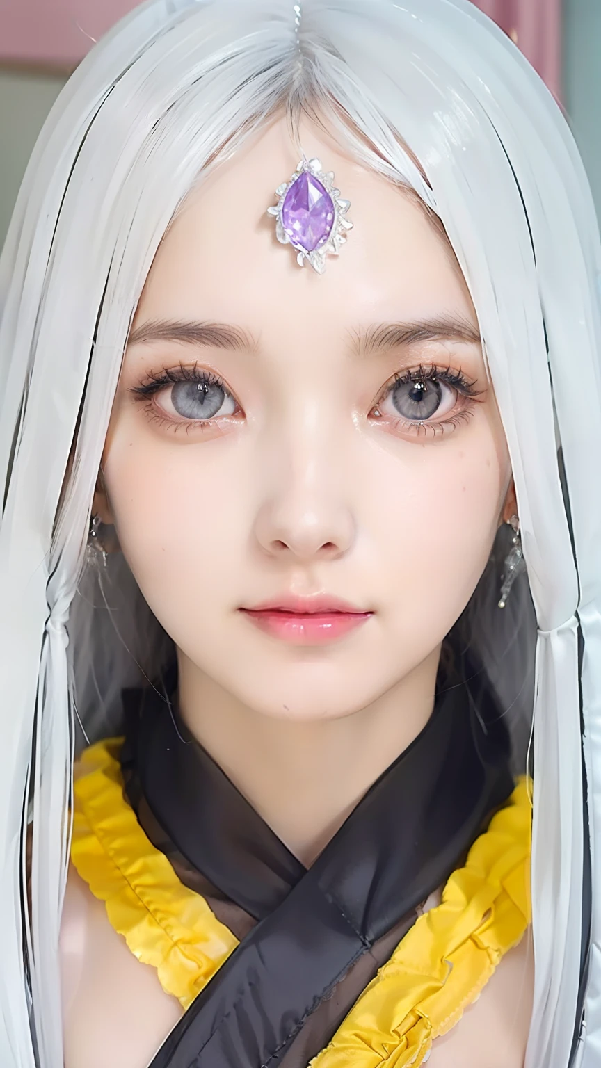 Nikon Z 85mm, ((best quality)) ((masterpiece)), intricate details, sharp focus, professional, photorealistic, real life, ultra realistic, photorealism,SILHOUETTE light,finely detail,best quality,extremely detailed CG unity 8k wallpaper,perfect artwork,upper body, shiny hair, glowing eyes, lustrous skin, realistic, perfect female figure, narrow waist, looking at viewer,lace,seductive posture, sexy pose, an extremely delicate and beautiful,best quality, beautiful detailed girl, beautiful detailed eyes,light on face,cinematic lighting,see-through,White pajamas, transparent material, revealing buttocks,a realistic representation of the face, (intricate details, makeup, (detailed beautiful delicate face, detailed beautiful delicate eyes, a face of perfect proportion, high detailed skin, detailed skin, best ratio four finger and one thumb, arms under breast, medium large breasts, smooth midriff, skiny and thin,fashion, solo ,(young), face highlight, upper body, detailed face, white skin, silver hair, ponytail, braid hair,big eyes, silk robe, (hollow pattern, silk), earrings, slim body, luxury room, professional lighting, tear robe,1 girl,Coiling hair