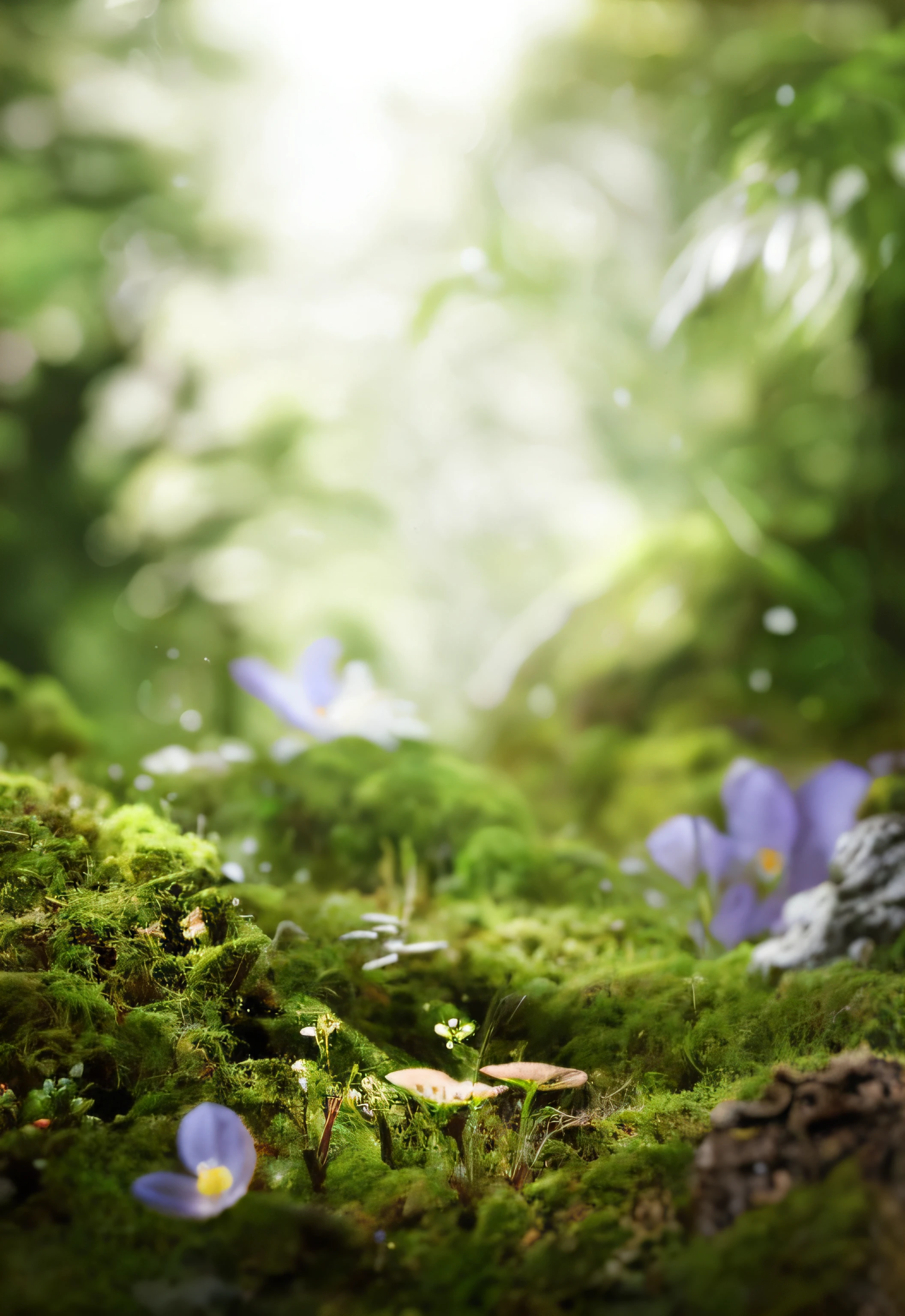 There is a small teddy bear sitting on the mossy ground, magical forest background, magical forest backround, moss and flowers, miniature forest, at lush forest background, soft forest background, mystical forest background, bokeh forest background, fantasy forrest background, lush fairy forest, fantasy forest background, Blurred forest background, forest floor, floral environment, in picturesque forest diorama