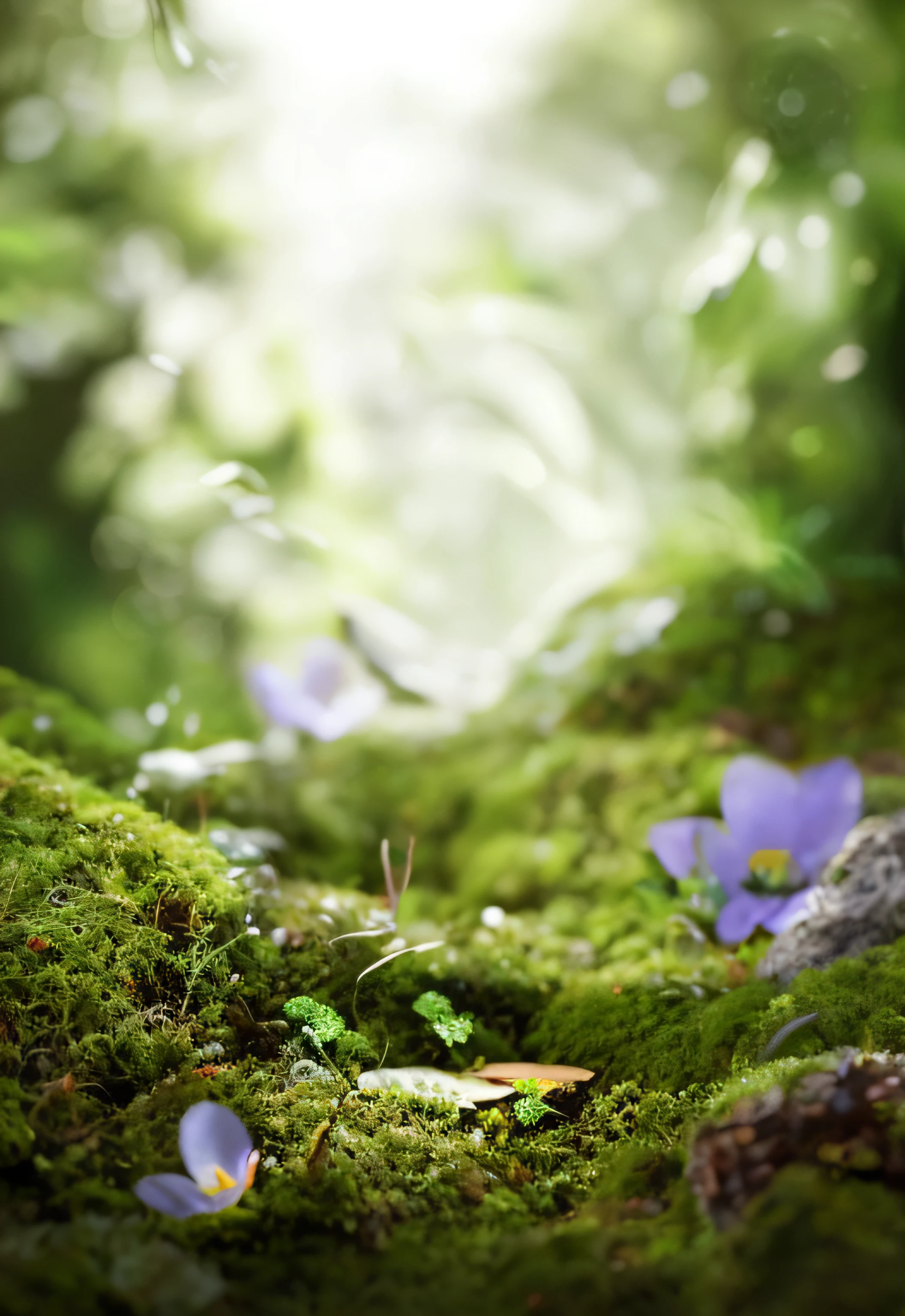 There is a small teddy bear sitting on the mossy ground, magical forest background, magical forest backround, moss and flowers, miniature forest, at lush forest background, soft forest background, mystical forest background, bokeh forest background, fantasy forrest background, lush fairy forest, fantasy forest background, Blurred forest background, forest floor, floral environment, in picturesque forest diorama