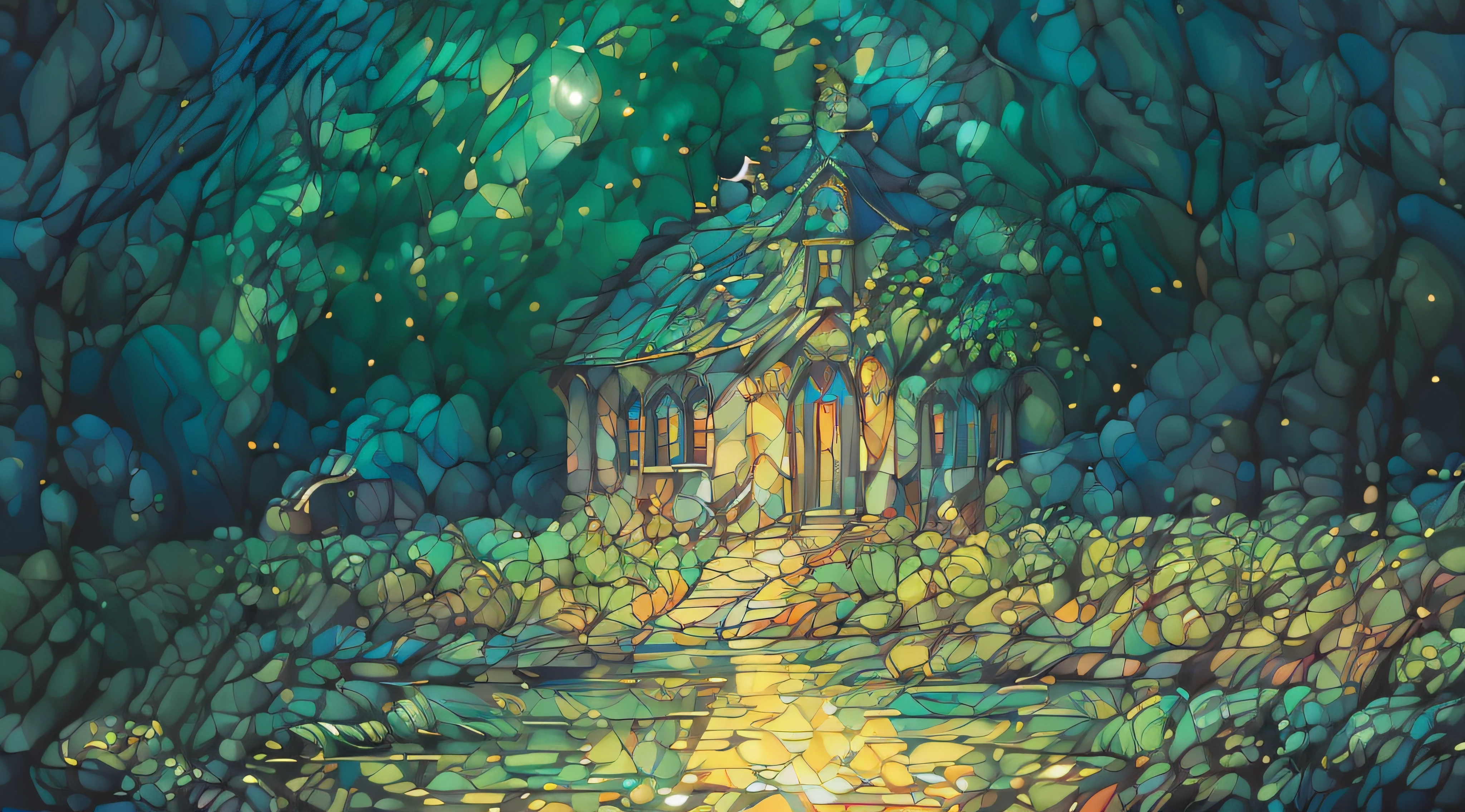 (magical forest, Reino das Fadas da Floresta: 1.2), casas fofas, Alto das Fadas Palace, Rio, (muitos vaga-lumes: 1.1), (luzes de fadas: 1.1), humor alegre, magical ambiance., aplique uma paleta de cores vibrantes em harmonia