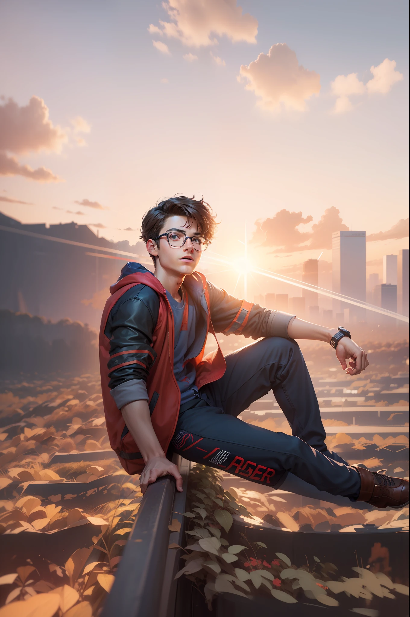 Boy become Peter Parker, inspired by spider Man homecoming suit, in hand sony dslr camera, realistic, enhancine, modern background