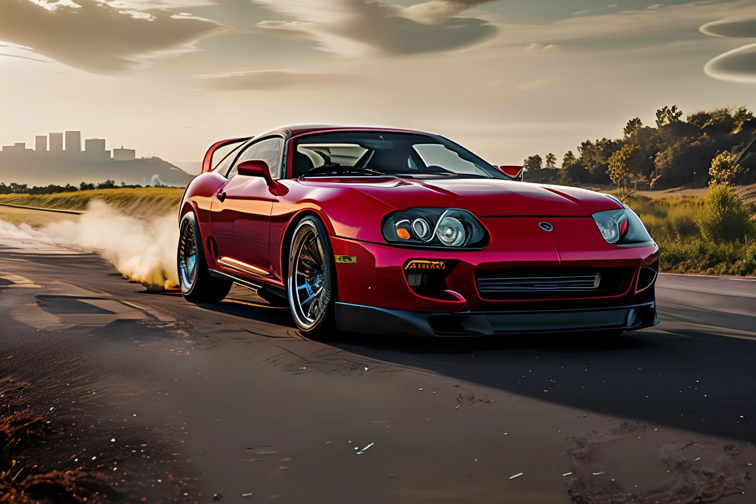 "Imagine a scenario where muscle cars dominate the roads at high speed. Cars are real motorized beasts, com motores potentes e designs agressivos. Every muscle car is an automotive work of art, com carrocerias esculpidas e cores vibrantes.
The details are impressive: from towering front grilles to noisy exhaust outlets and sturdy wheels. Each car is customizable, allowing the addition of sports accessories and chrome finishes, enhancing its charm and unique style.
The setting is a decaying city, where the streets are filled with smoke and dust. The landscape is arid and hostile, with abandoned buildings and wreckage of old cars. Os muscle cars deslizam pelas ruas, showing their potency while leaving a trail of dust in the air.
Neste mundo de muscle cars, The thrill of speed and the adrenaline of racing blend with the nostalgic atmosphere of classic cars, Creating a unique and exciting experience on the roads."