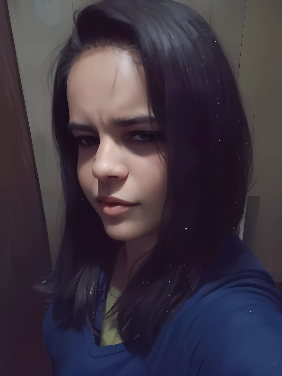 there is a woman taking a selfie in a mirror, 18 anos, em torno de 1 9 anos, 1 6 anos, com cabelo preto liso, 2 3 anos, 3 0 anos de idade mulher, Mulher de 30 anos, imagem desfocada, foto selfie, imagem de qualidade muito baixa, 2 2 anos, 2 7 anos, imagem frontal