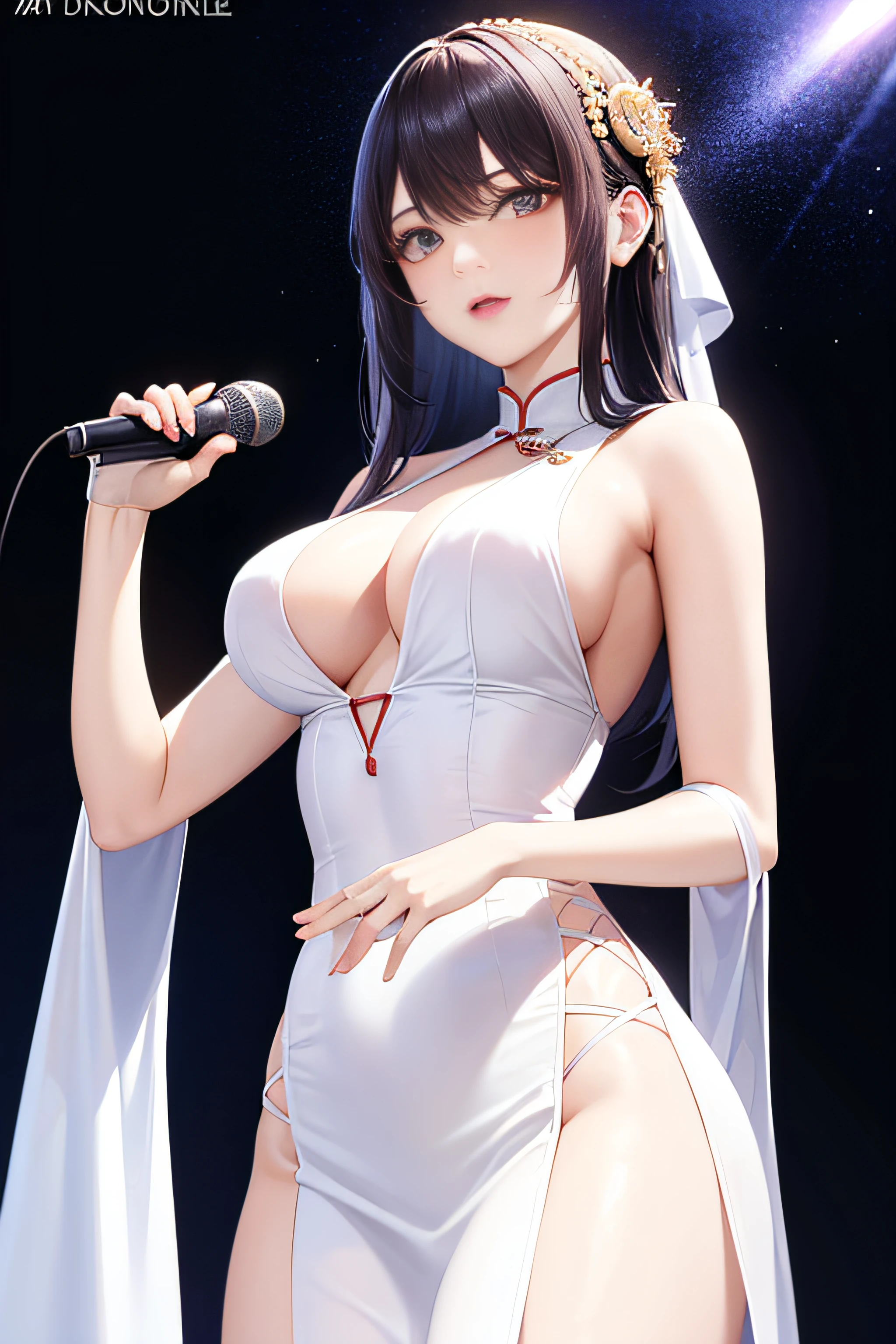 Arakfi asian woman holding microphone in white lingerie, Translucent body, gorgeous chinese models, Smooth translucent white skin, Korean girl, Sexy dress, Yoshitomo Nara, jaeyeon nam, Korean Idol, beautiful Korean women, Translucent dress, Japanese model, Gorgeous young Korean woman, Sexy girl, Open V chest clothes