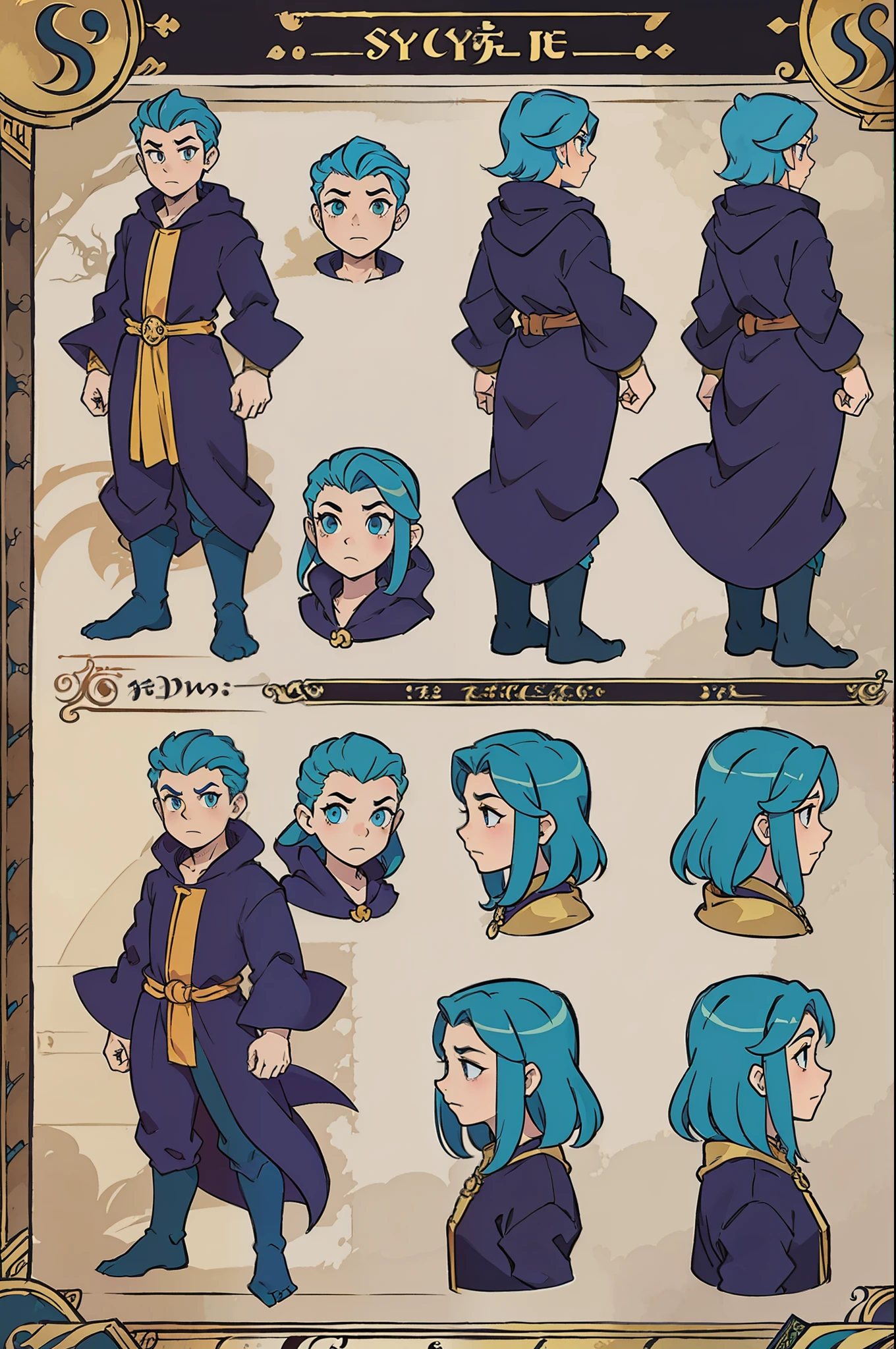fantasy monster, by bestiary_style, masterpiece, best quality, minimalist, turnaround sheet, character chart, reference sheet, multiple poses, character turnaround sheet