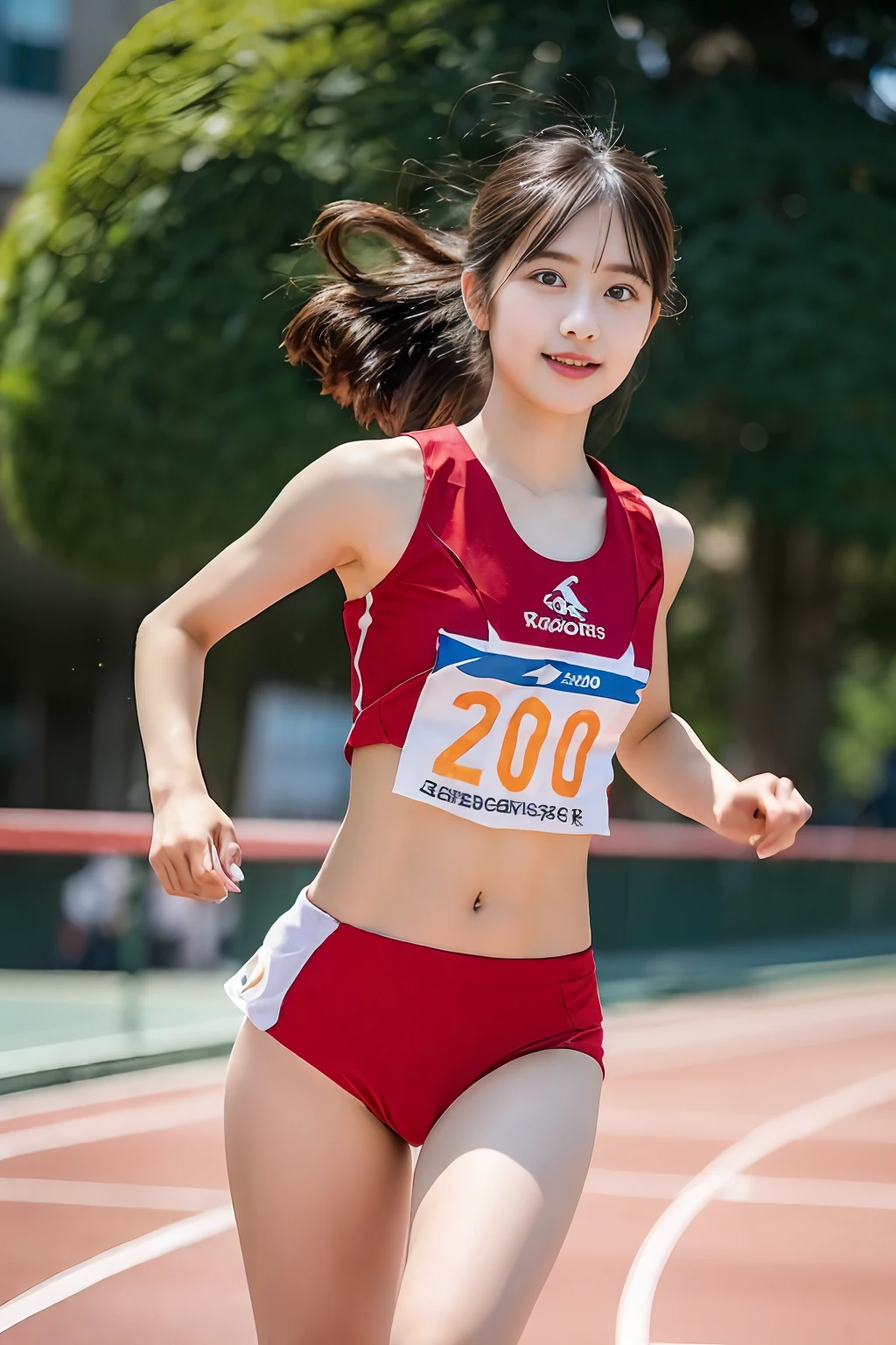 (((Sports, Short, Long, Running, Jogging, Marathon, Exercise, Athletics, Running, Running Posture, Running, Feeling of Galloping, Sweat, Sweat, Sweating Lots)))), ((Volley Uniform: 1.3, White, Red, Blue, Uniform: 1.3, Lower, Swaying, Hetero)), ((White, Red, Blue, Bloomers: 1.2, Low Rise)), (Athletics, Floating Hair NovaFrog Style, Floating Hair, Hair and Clothes That Flutter in the Wind, High School, Slender Abs: 1.2, Navel, Serious Look), (The shape of the pubic area is clearly visible)), Blushing, NSFW, 8k, RAW Photo: 1.2, (Best Quality: 1.4, Masterpiece: 1.4), Super Detail, Best Illustration, Ultra High Resolution, Portrait, Film Grain, 1girl, POV, Depth of Field, Photorealistic: 1.4, detailed hair, realistic hair, realistic lighting, realistic shadows, realistic clothing, realistic skin, natural skin texture, portrait: 0.6, light particles, lens flare, glowing particles: 0.6, bokeh: 1.2, clean: 1.8, professional lighting, photon mapping, radiosity, physically based rendering, incredibly absurd, Glossy skin, pale skin: 1.2, PureErosFace_v1: 0.7, fair skin: 1.1, round face: 1.5, mouth open, puffy eyes, purple eyes, double eyelids, egyosar: 1, floating hair, makeup, Japan girl, lovely thighs, shining thighs, shining legs