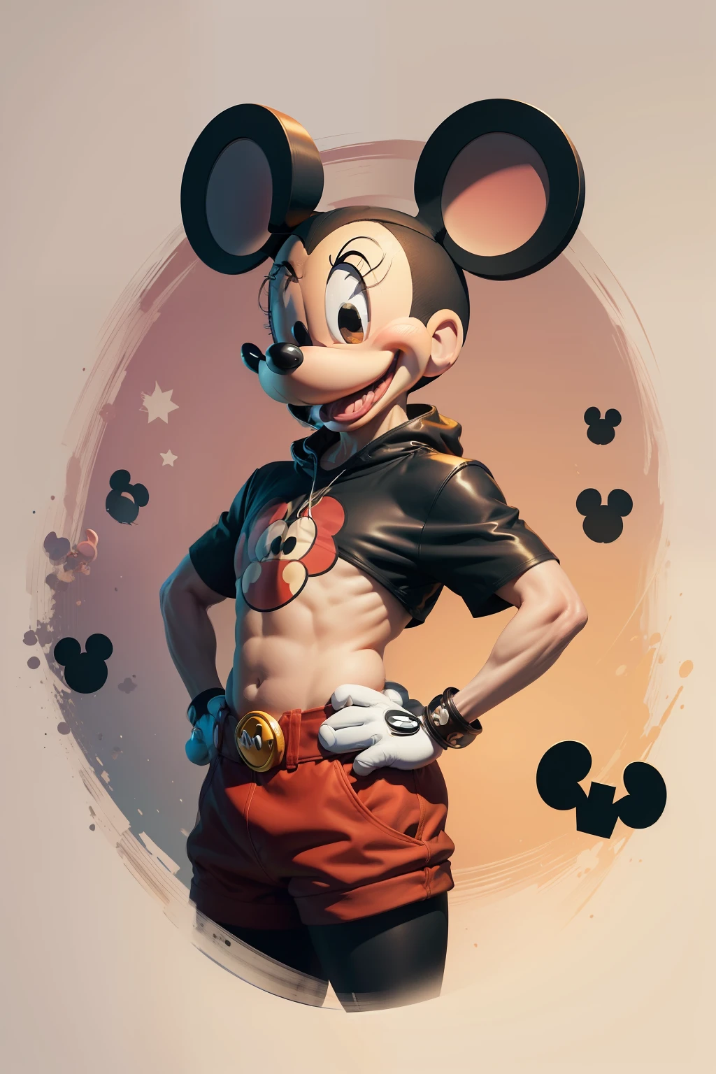 Mickey Mouse is a cartoon character with a goofy look, ( ( ( mickey mouse ) ) ), mickey mouse, mickey mouse is thor, anthropomorphic mouse, portrait of mickey mouse, Goofy, Counterfeit Mickey Mouse Head, Disney Cartoon Faces, stanley mouse, disney character, Mickey Mouse Head, disney cartoon, Goofy cartoons, Mouse, Mouse head, loony toons style