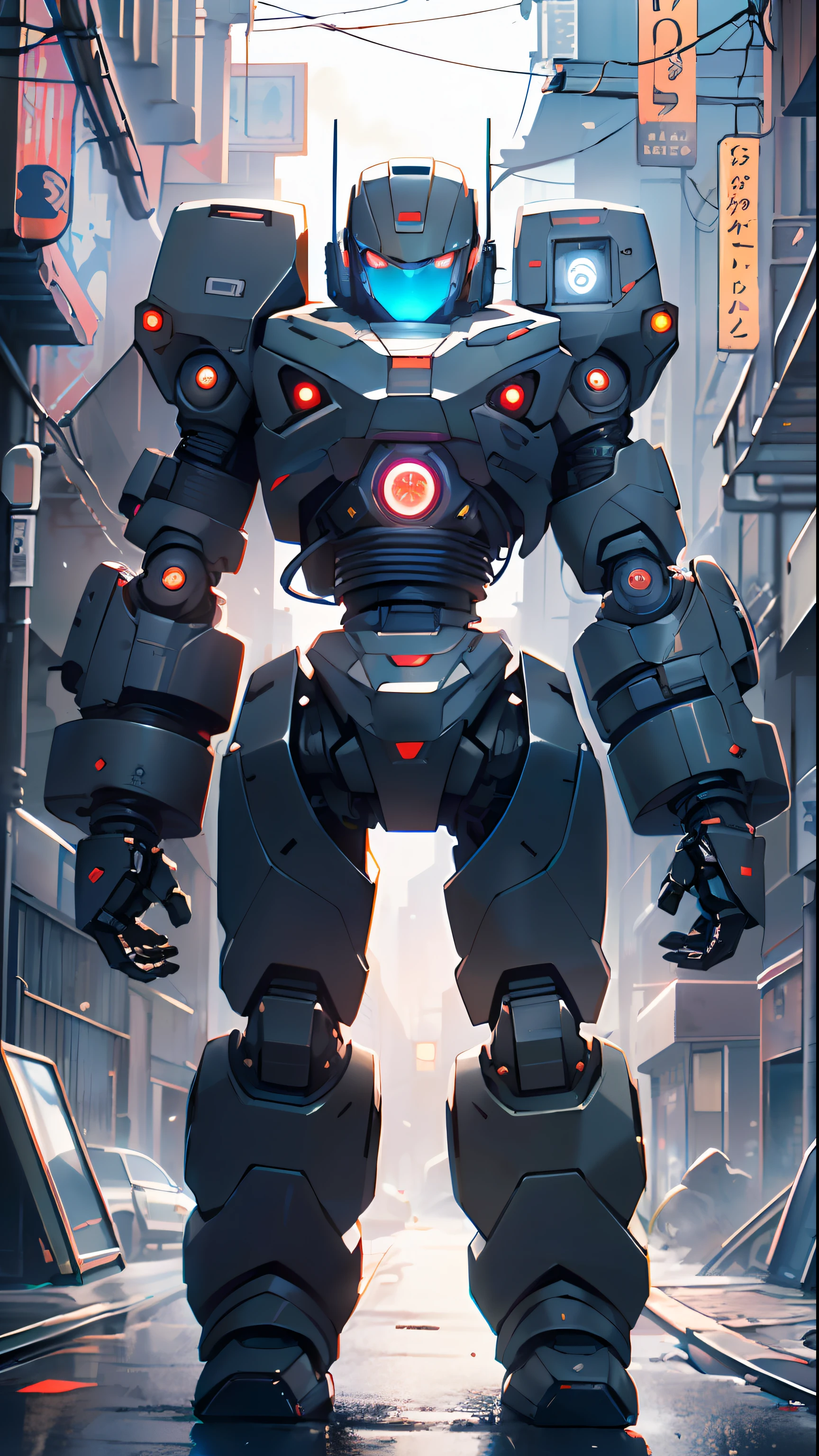(((TV robot with mechanical arms and legs))),

(((tiny little robot))) with ((((TV head)))). He has (((shaped like a cube with mechanical arms and legs))),and a (((screen on his face))) that displays emoticons and coded messages,Strange head, black tv head,

(((Object_head,televison_head))),

(dynamic pose:1.0),solo focus,centered,scale to fit dimensions,Rule of thirds,

outdoors,((night view)),(cyberpunk night street Background: 1.5,dark sky,alleyway,lonely alley,thick clouds,detailed background:1.25),

(best quality),(high resolution),(sharp focus),(ultra detailed),(extremely detailed),(extremely high quality artwork),8k_wallpaper,(extremely detailed CG 8k),(very fine 8K CG),((hyper super ultra detailed perfect piece)),flawless,(((masterpiece))),illustration,vibrant colors,(intricate),High contrast,Selective lighting,Double exposure,HDR (High Dynamic Range),Post-processing,Background blur,