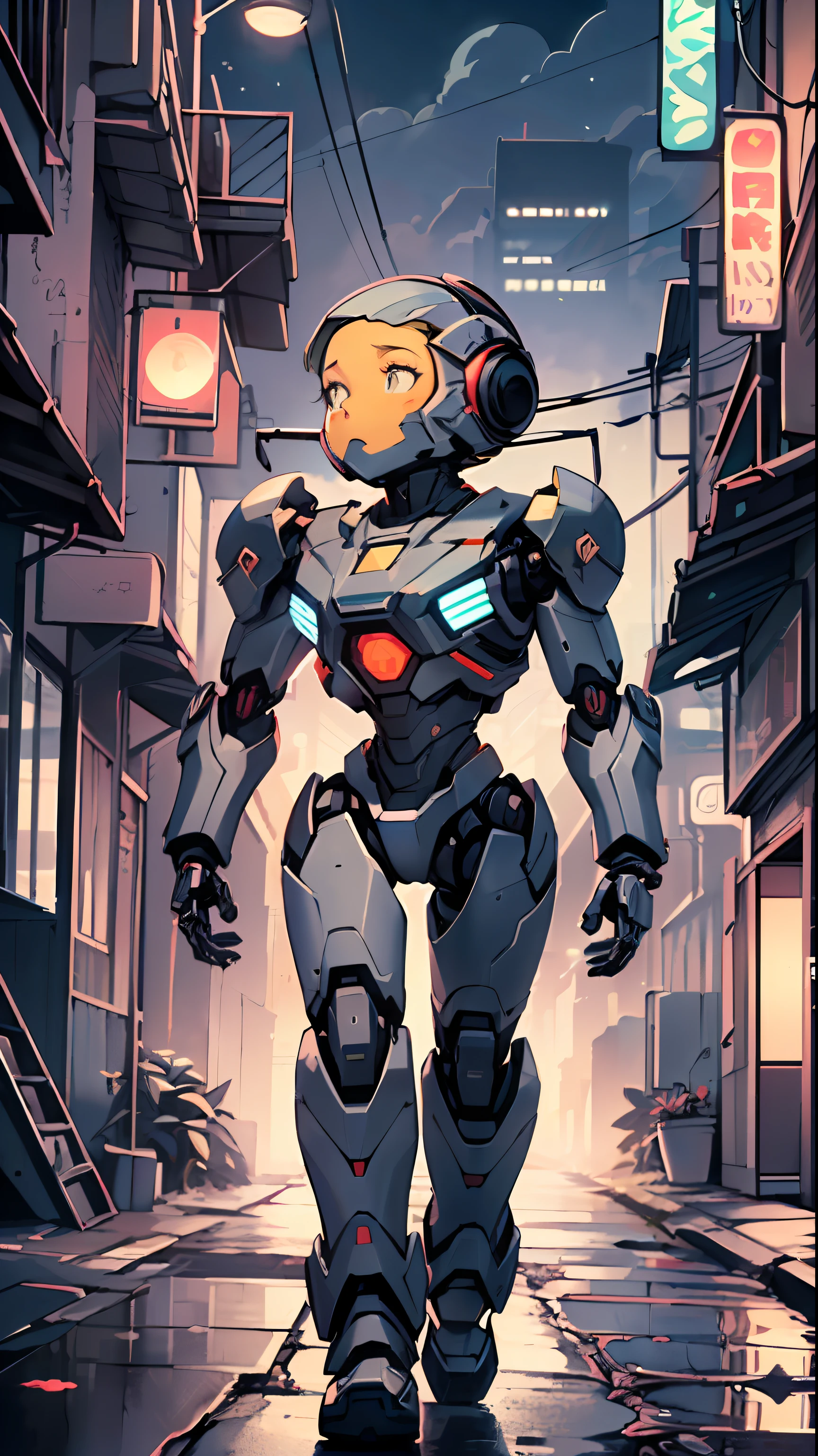 (((TV robot with mechanical arms and legs))),
(((tiny little robot))) with ((((TV head)))). He has (((shaped like a cube with mechanical arms and legs))),and a (((screen on his face))) that displays emoticons and coded messages,Strange head, black tv head,
(((Object_head,televison_head))),
(dynamic pose:1.0),solo focus,centered,scale to fit dimensions,Rule of thirds,
outdoors,((night view)),(cyberpunk night street Background: 1.5,dark sky,alleyway,lonely alley,thick clouds,detailed background:1.25),
(best quality),(high resolution),(sharp focus),(ultra detailed),(extremely detailed),(extremely high quality artwork),8k_wallpaper,(extremely detailed CG 8k),(very fine 8K CG),((hyper super ultra detailed perfect piece)),flawless,(((masterpiece))),illustration,vibrant colors,(intricate),High contrast,Selective lighting,Double exposure,HDR (High Dynamic Range),Post-processing,Background blur,