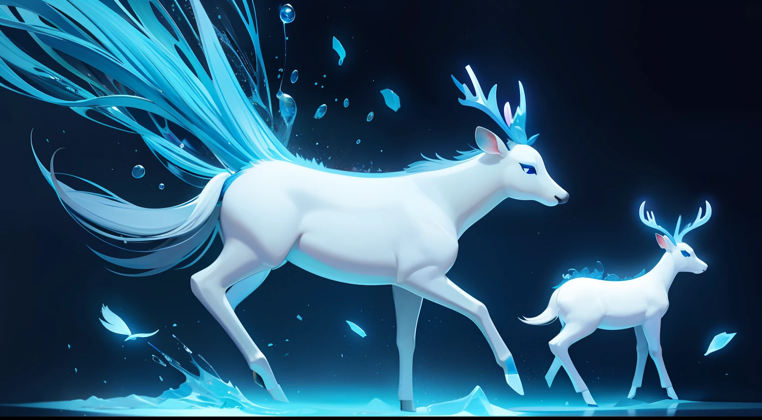 Azure sika deer animal,device