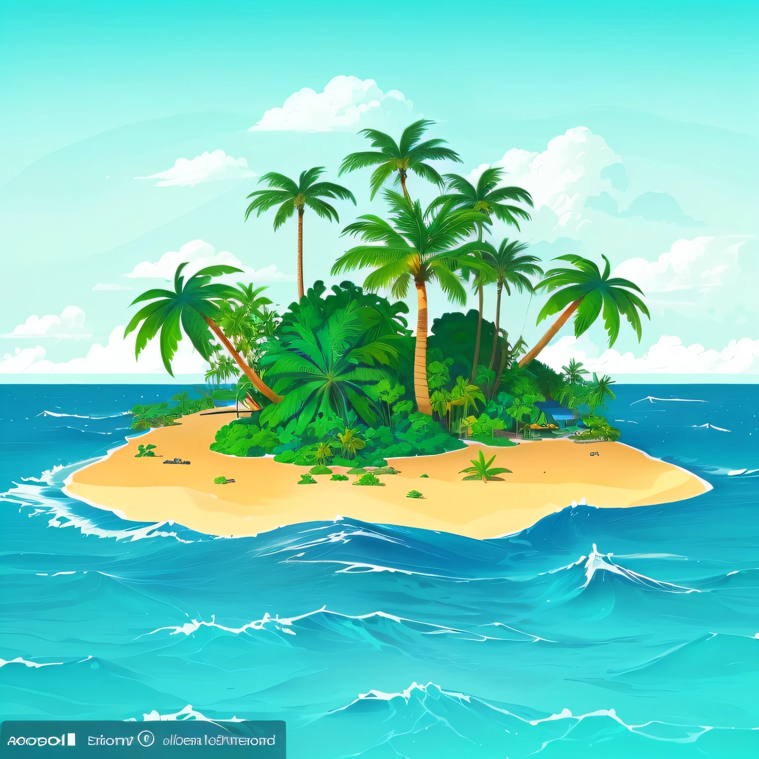 Cartoon tropical island with palm trees and water, Island background, tropical island, an island in the background, island landscape, 4 k hd wallpaper illustration, tropical location, island in a blue sea, islands!!!!!, many islands, tropical ocean, On an island, hd illustration, An island, beautiful tropical island beach, tropical background, Monsoon on a tropical island, A beautiful artwork illustration