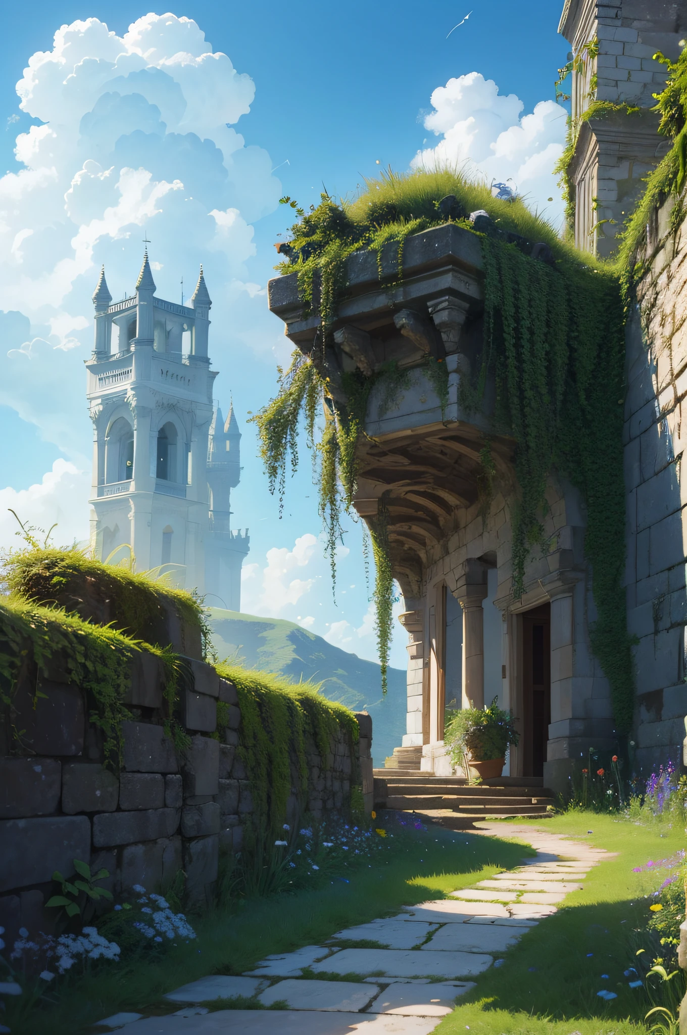 Beside a pumice isle in Baiae's bay,
And saw in sleep old palaces and towers
Quivering within the wave's intenser day,
All overgrown with azure moss and flowers