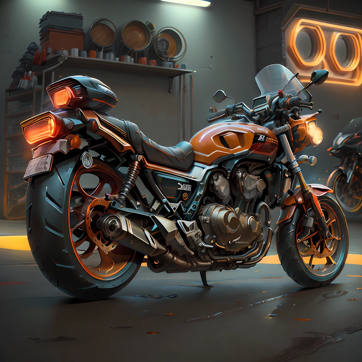 (Honda HORNET 600|,(total view) ,Cores 64 k, (laranja neon),4D ,rota 66