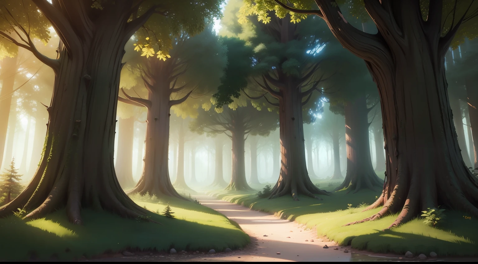 magic world, enchanted forest, realistic, fairy forest, magic trees, realistc, medieval texture, hd, hd raw